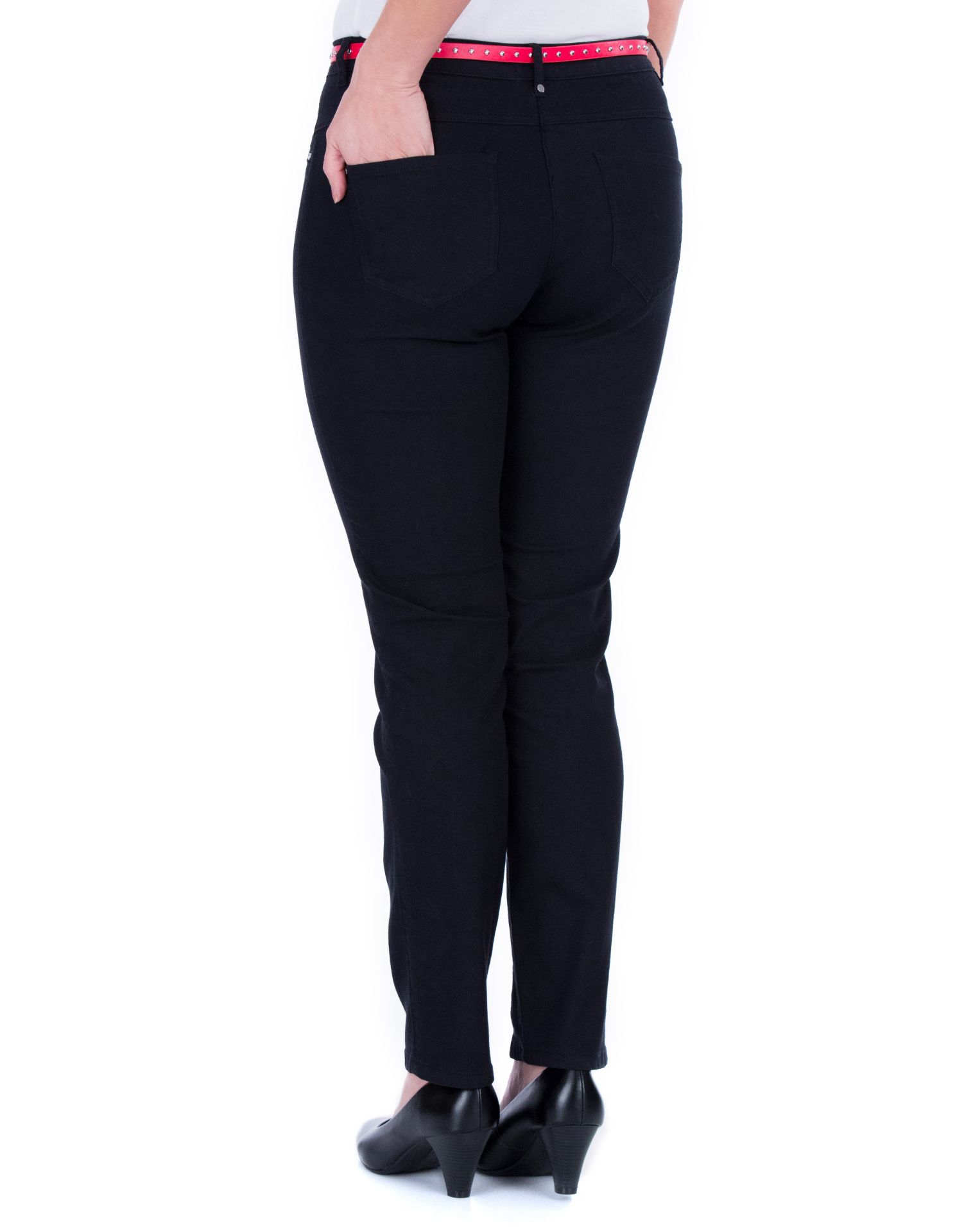 2,787 x Ladies Slim Leg Belted Trousers | Black and White | Sizes 10-20 - Image 2 of 6