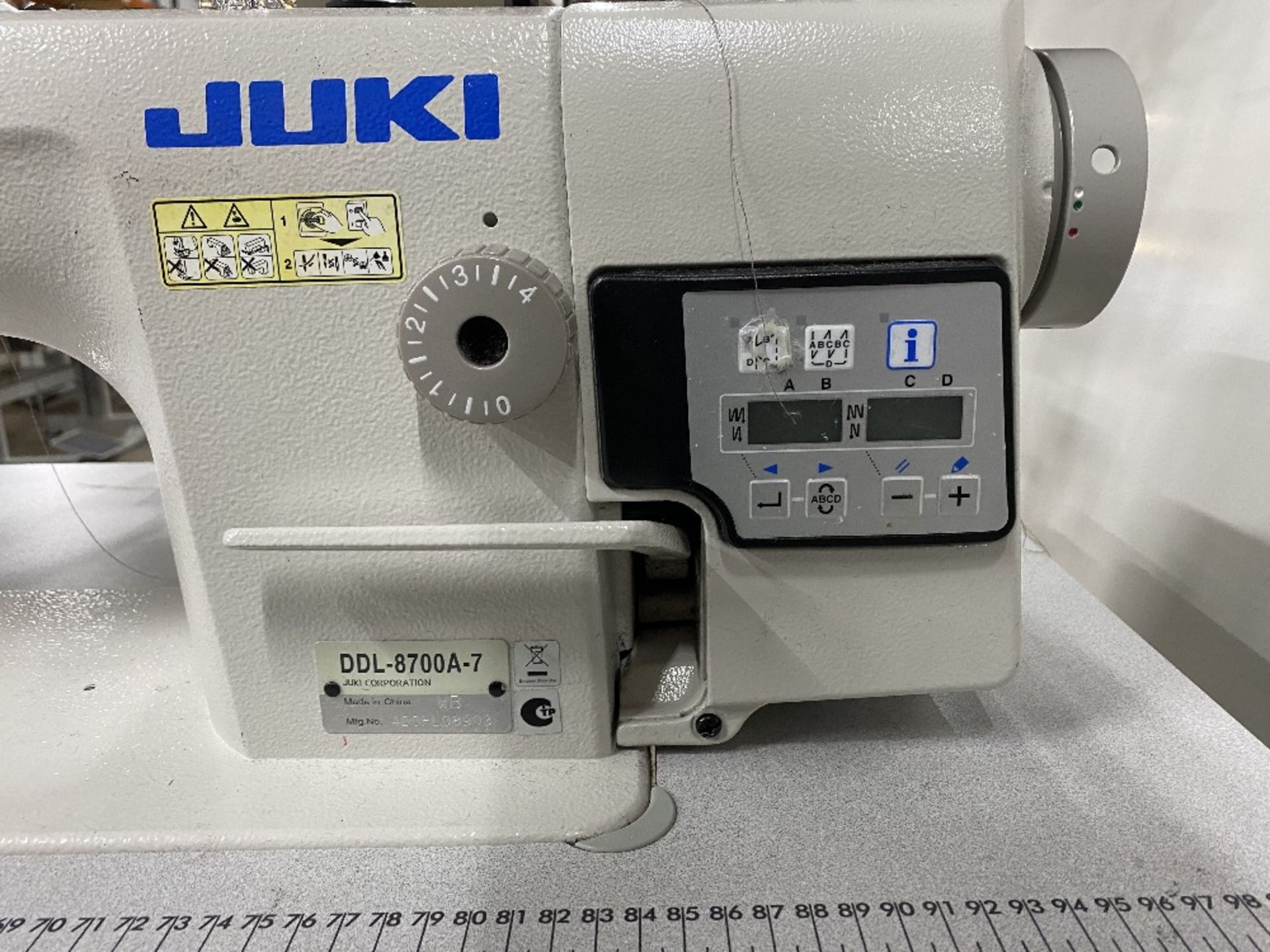 Juki DDL-8700A-7 High Speed Lockstitch Industrial Sewing Machine w/ Stand & Table Top - Image 9 of 10