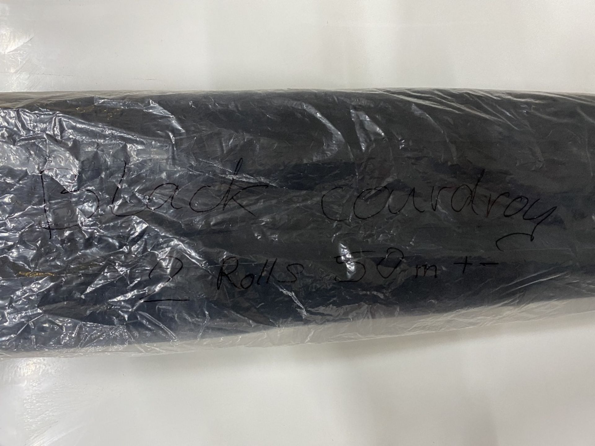 2 x Black Corduroy Rolls Of Fabric | see description - Image 2 of 3