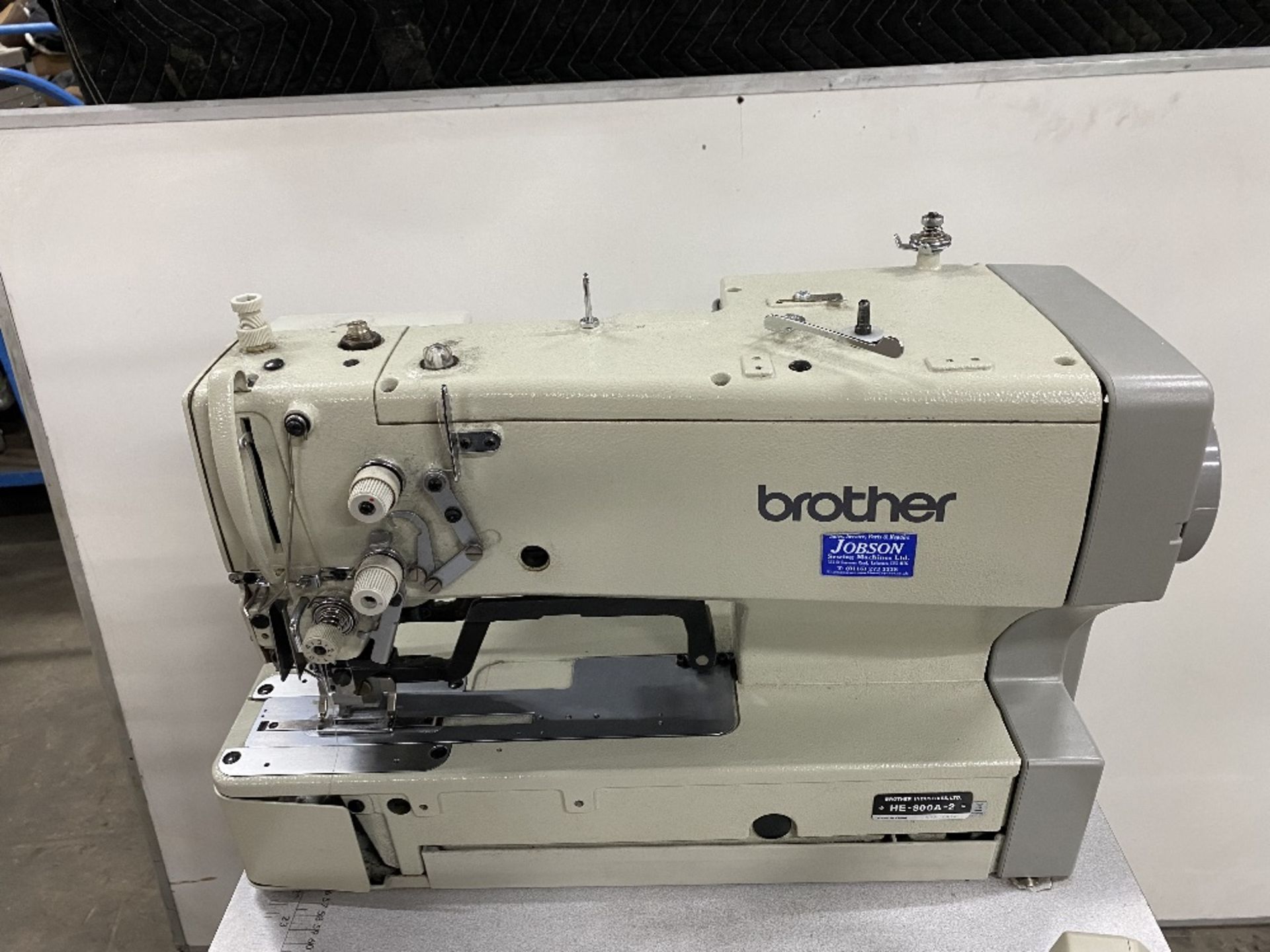 Brother HE-800A Electronic Lockstitch Button Holer w/ Stand & Table Top - Image 8 of 9