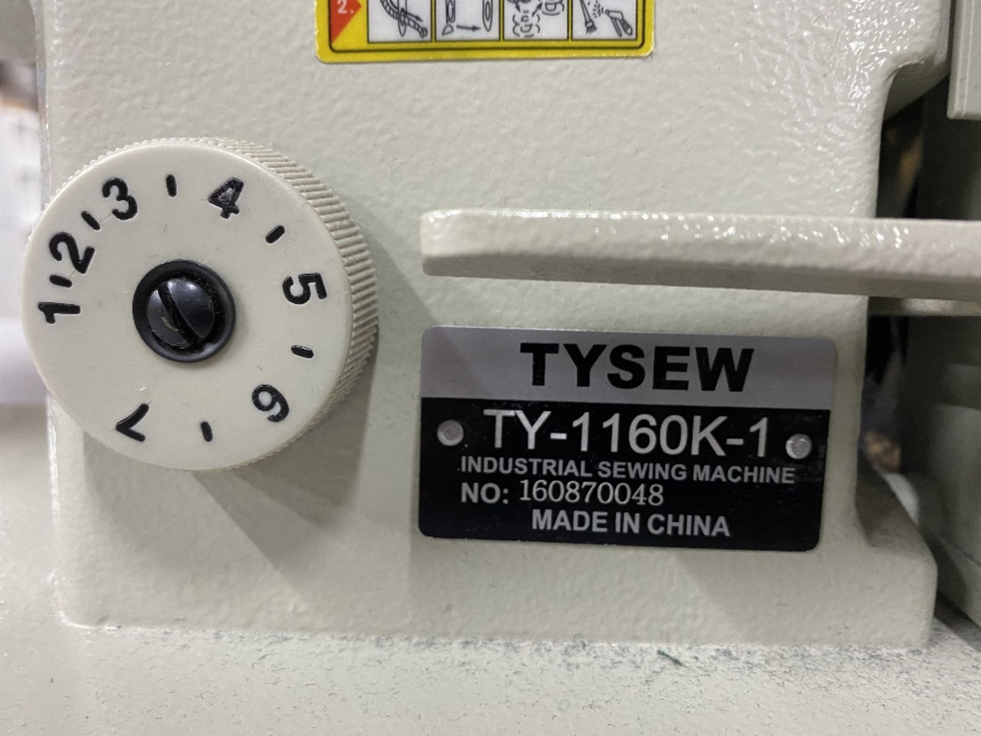 Tysew TY-1160K-1 Twin Needle Lockstitch Straight Stitch Industrial Sewing Machine w/ Stand & Table - Image 6 of 6