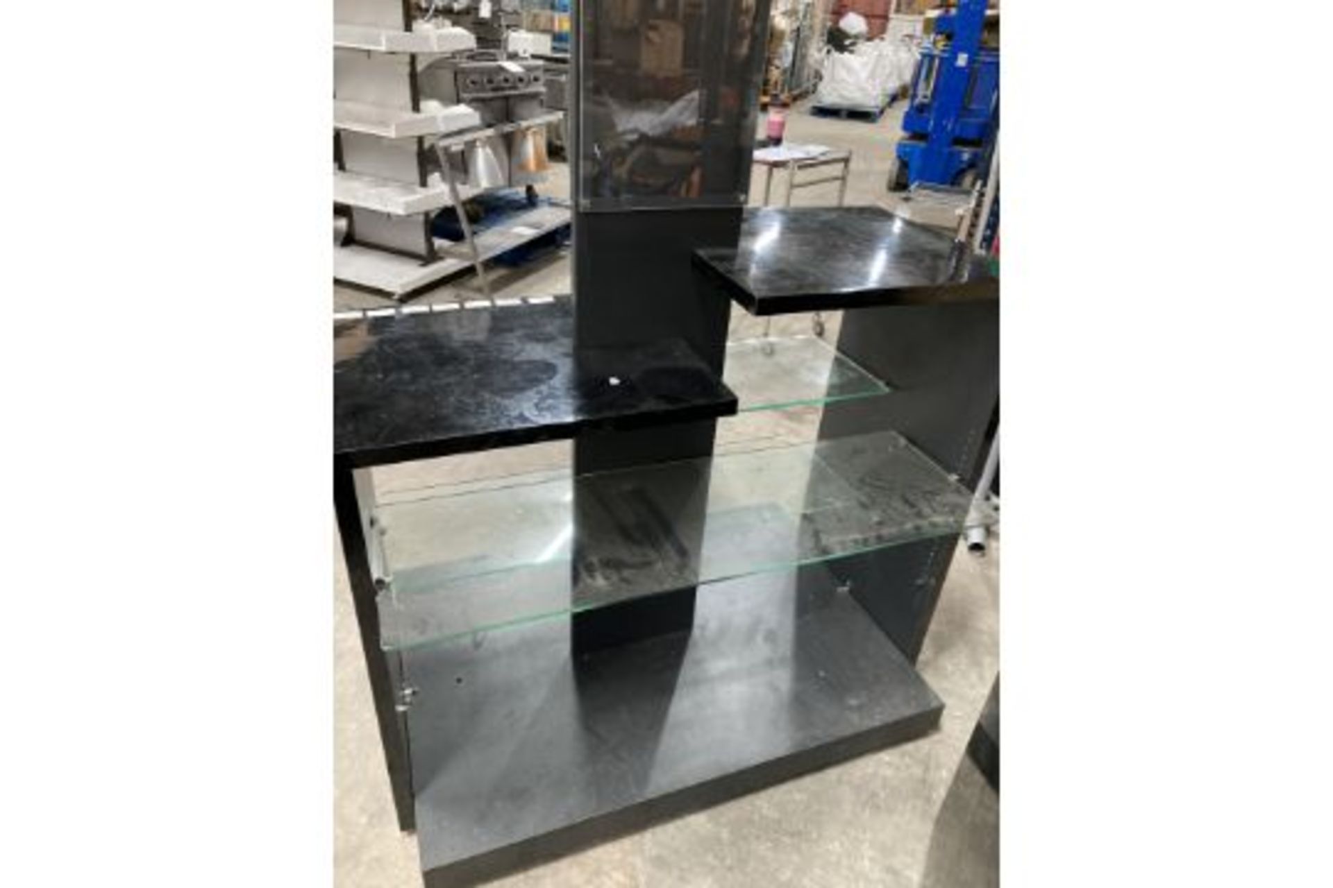 Black Display Stand W/ Glass Shelves - Image 5 of 5