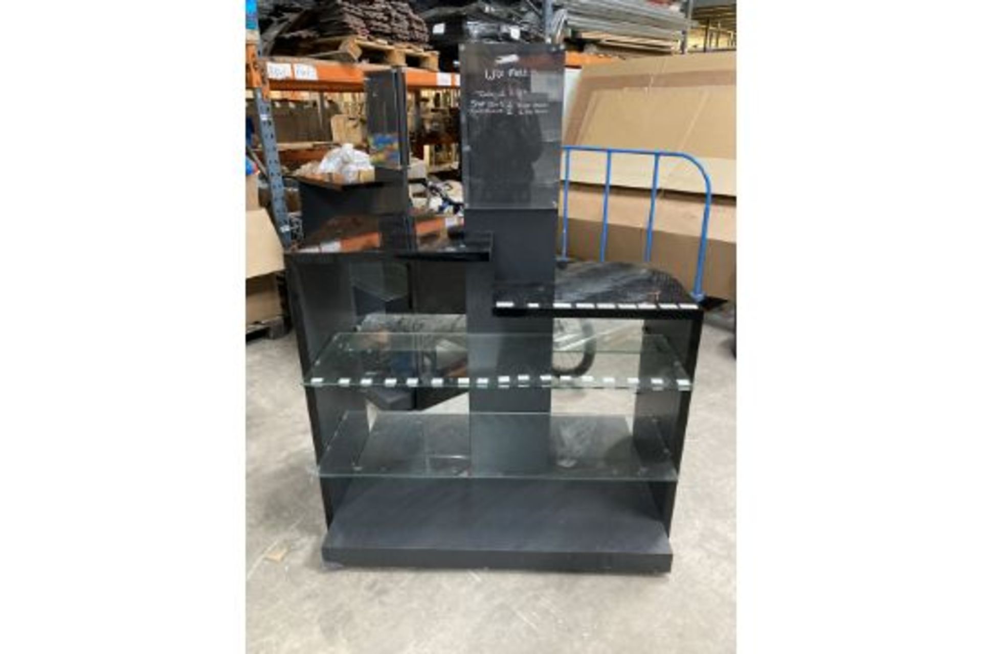 Black Display Stand W/ Glass Shelves