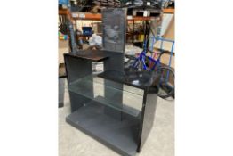 Black Display Stand W/ Glass Shelves