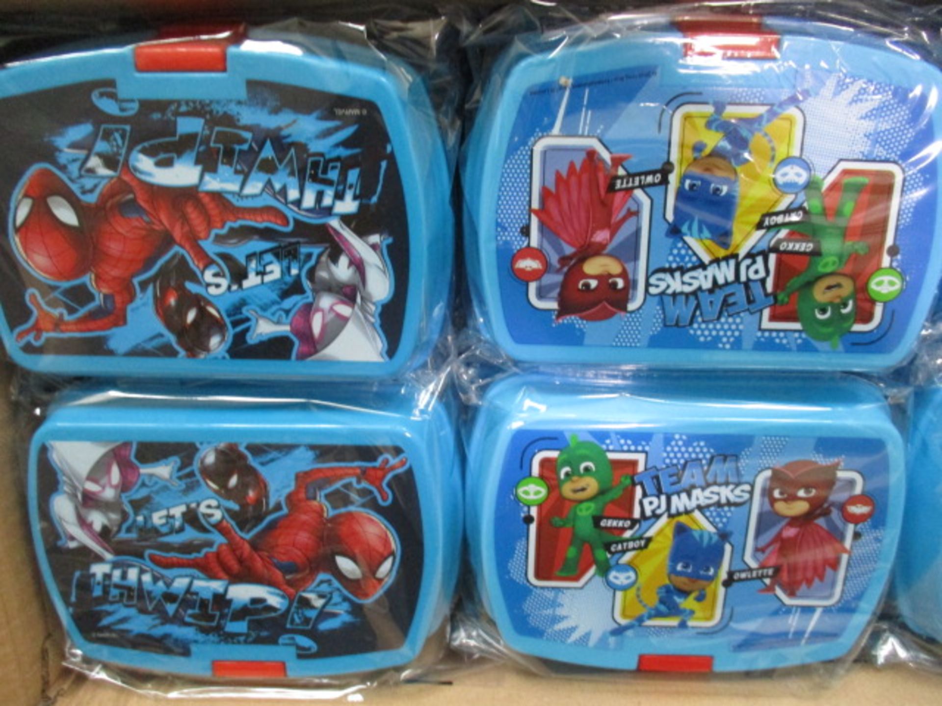 100 x Brand New & Sealed Themed Lunch Boxes | See description and photographs