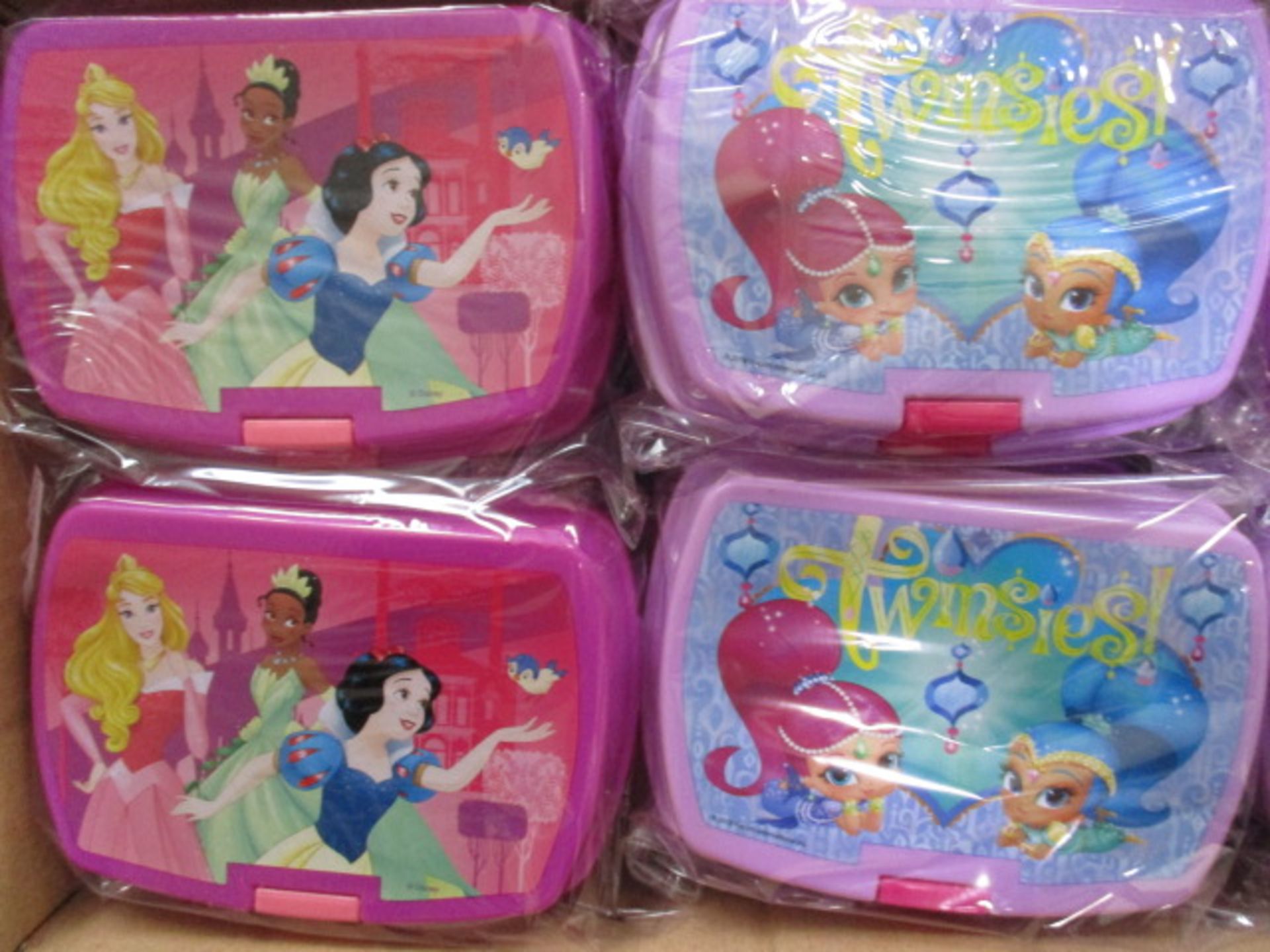 100 x Brand New & Sealed Themed Lunch Boxes | See description and photographs