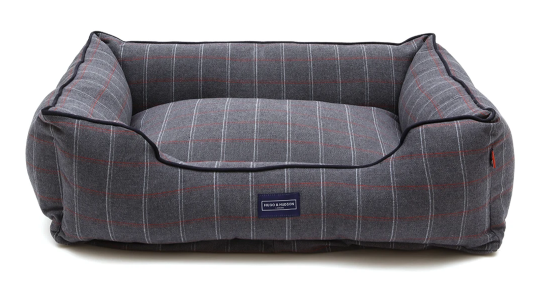 Hugo & Hudson XL Grey Checked Tweed Pet Bed - RRP£89.99