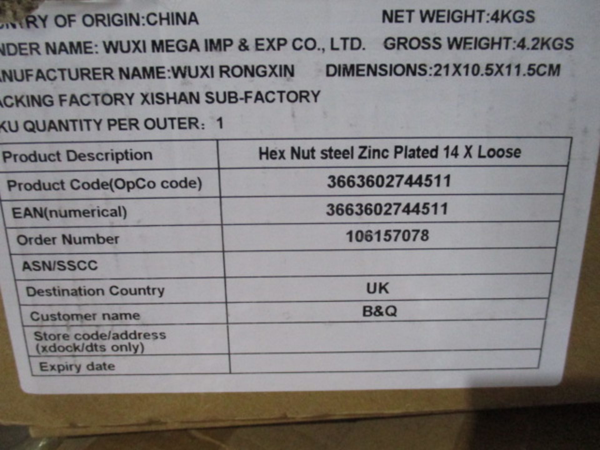 200 x Boxes Brand New Nuts | B&Q Stock | See photographs and description - Image 2 of 3