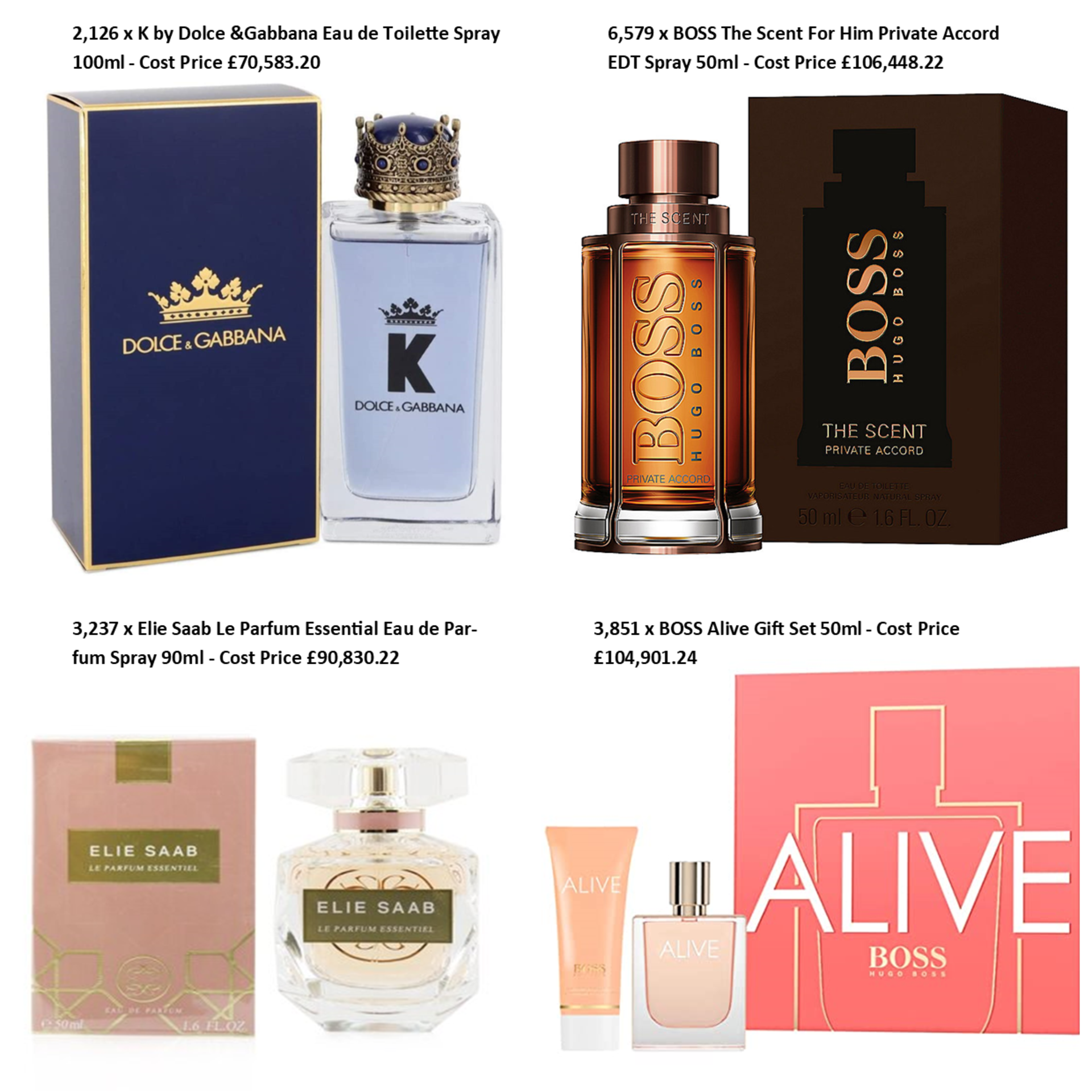 £1.4m Cost Price of Designer Fragrances | Suncare Lotions | Hair Products | Anti-Bac Gels