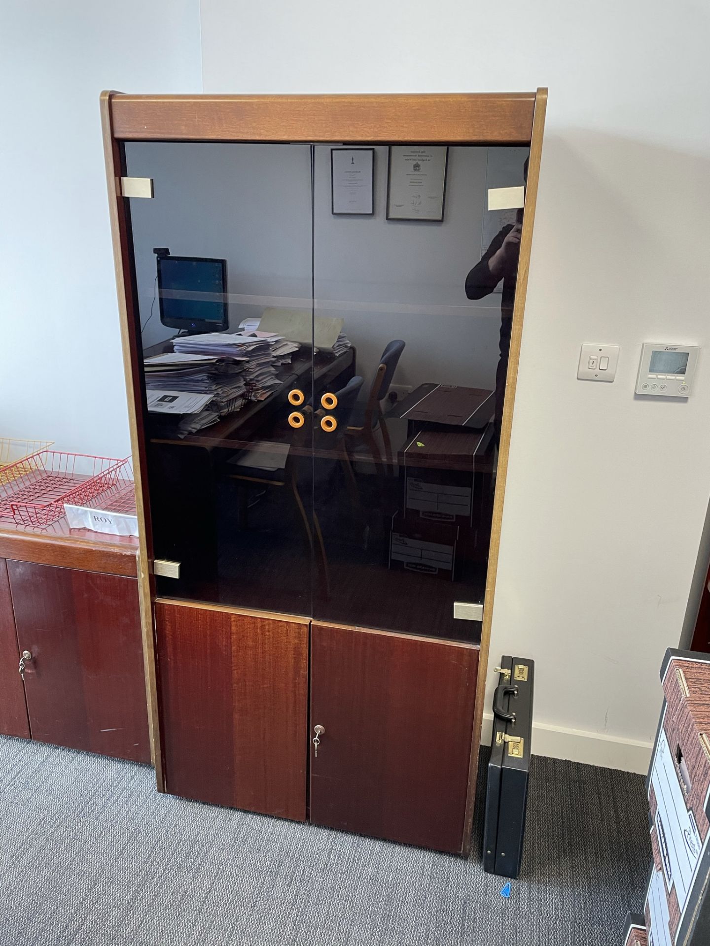 4 x Pieces of Dark Wood Effect Office Furniture as per pictures - Image 3 of 5