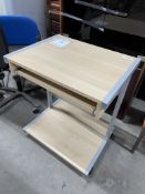 Light Wood Effect Mobile Workstation