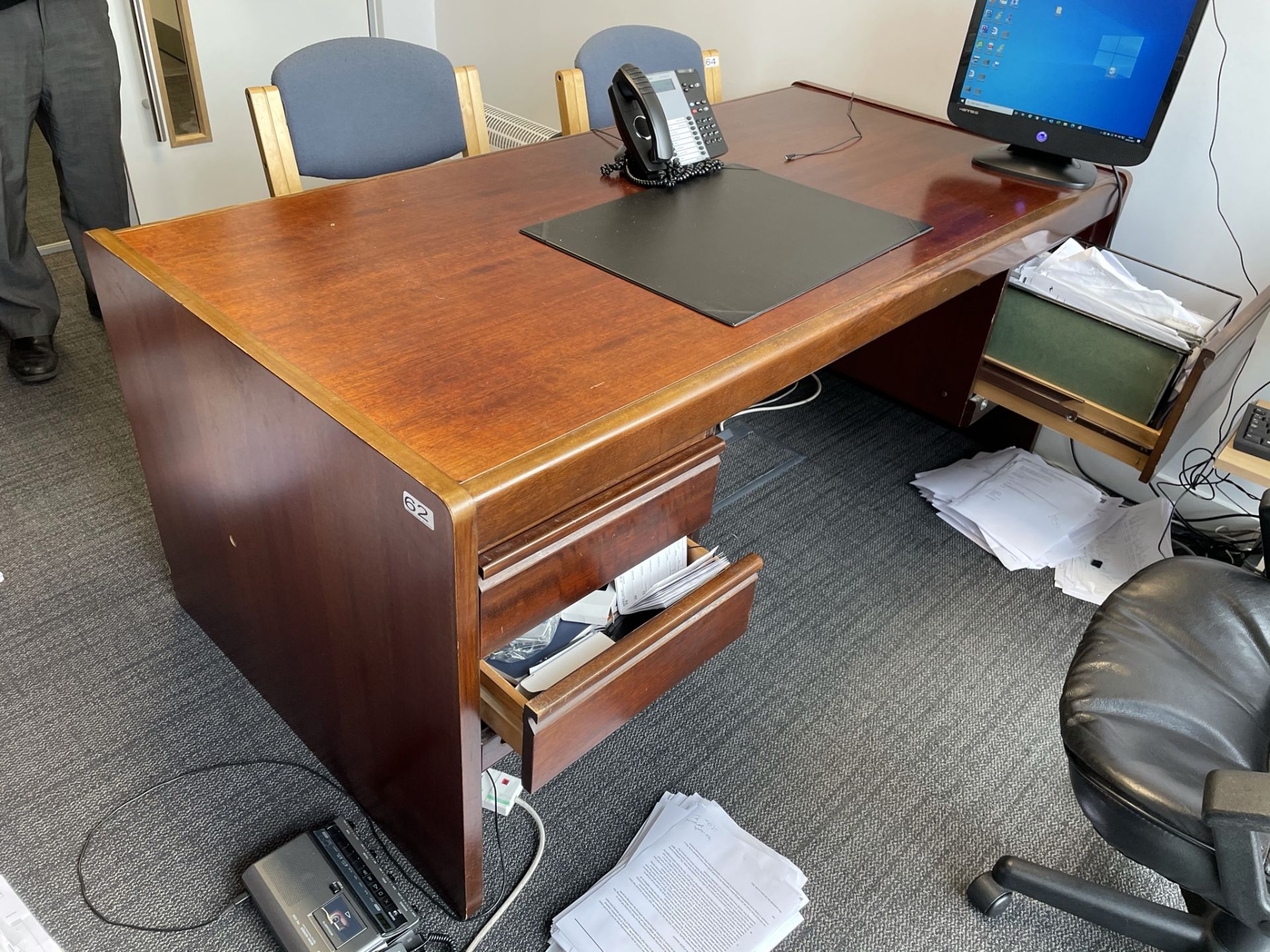 4 x Pieces of Dark Wood Effect Office Furniture as per pictures