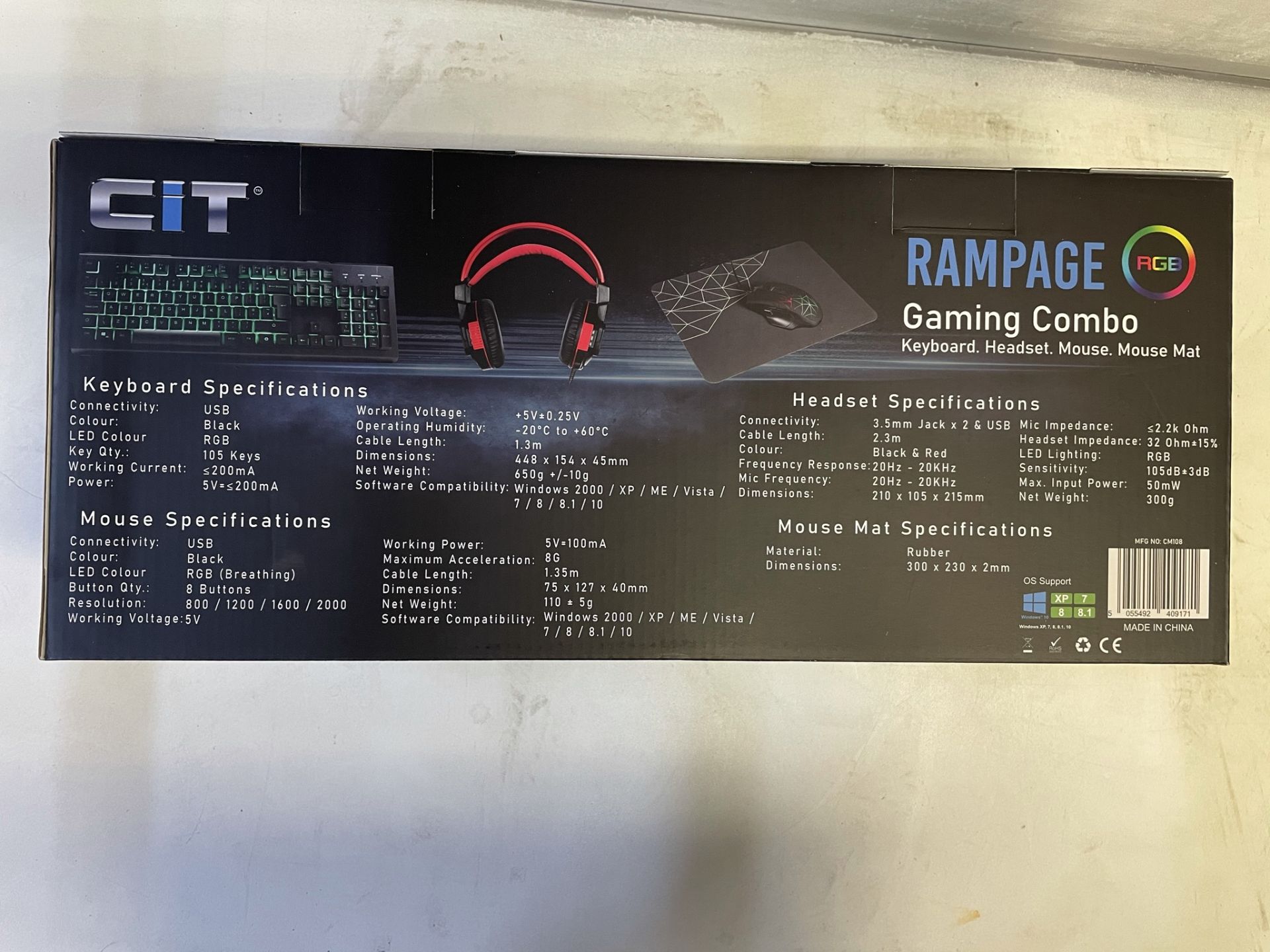 CiT Rampage Gaming Combo Set includes: Keyboard, Headset, Mouse & Mouse Mat - Image 3 of 3
