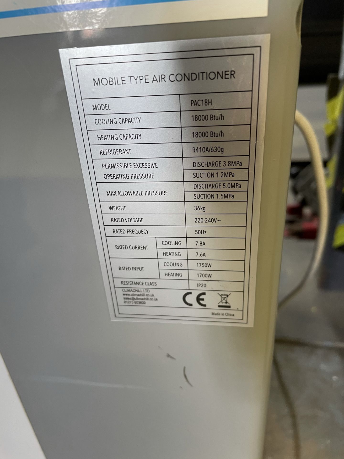 Climachill PAC18H Mobile Air Conditioner Unit - Image 4 of 4