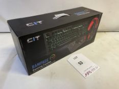 CiT Rampage Gaming Combo Set includes: Keyboard, Headset, Mouse & Mouse Mat