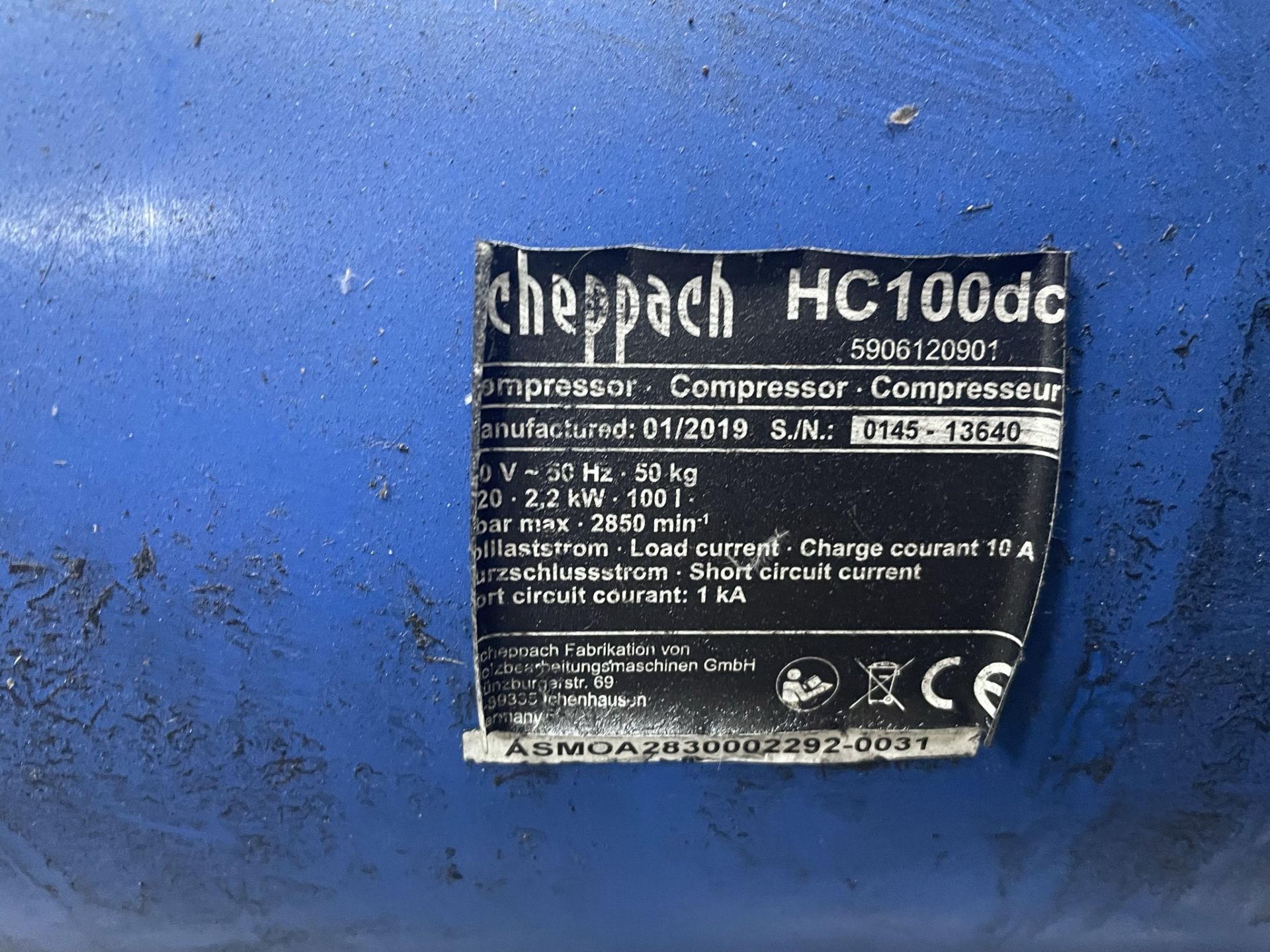 Scheppach HC100DC 100L Twin Cylinder Air Compressor | YOM: 2019 - Image 5 of 5