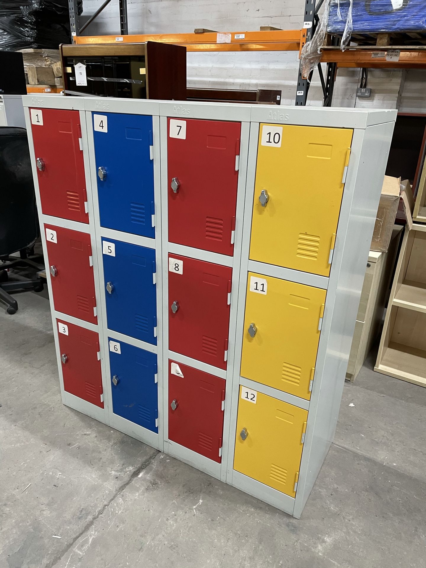 9 & 12 Door Metal Locker Units - Image 4 of 6