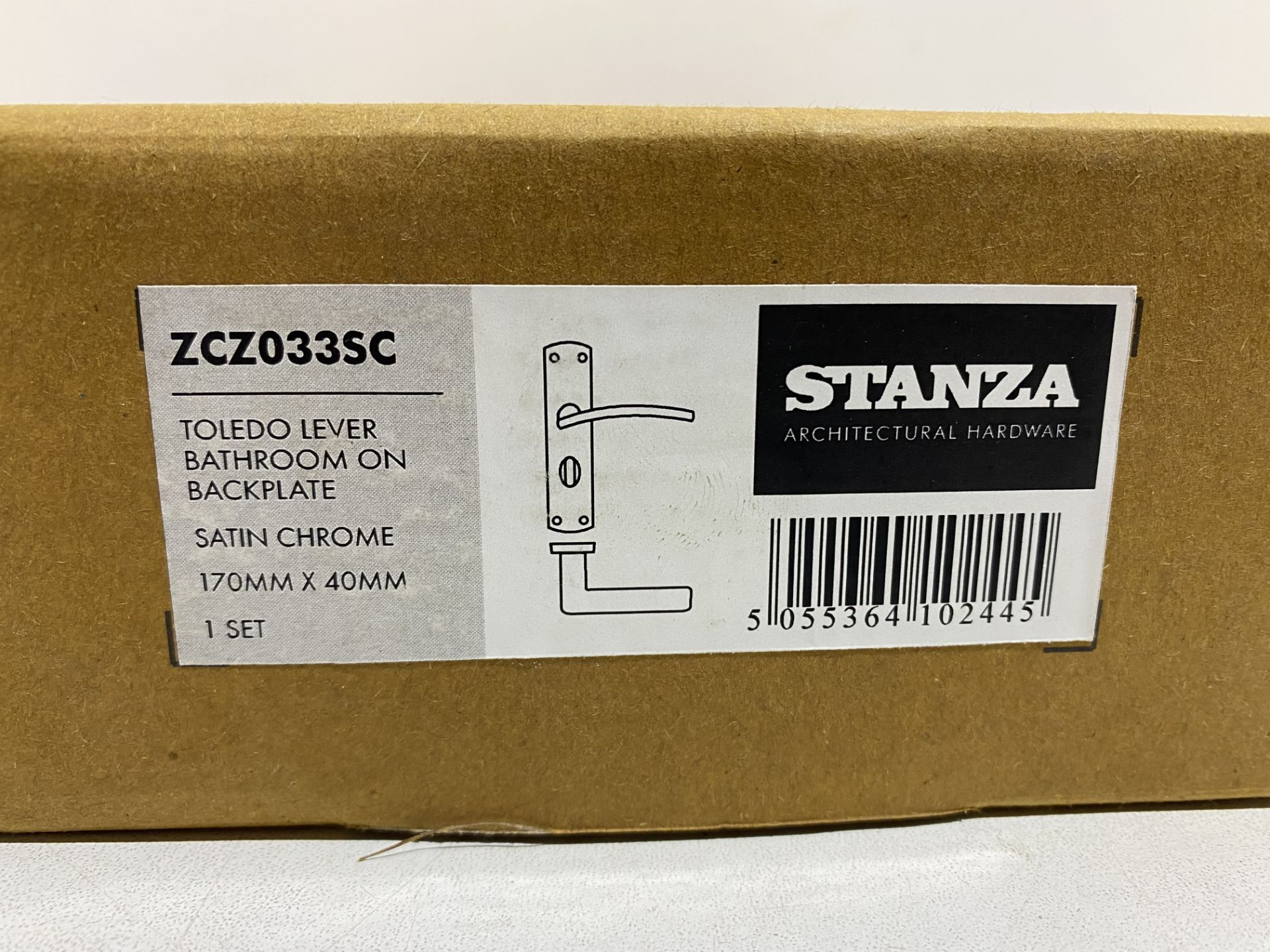 5 x Zoo Hardware - ZCZ033SC Toledo Lever Bathroom On Backplate - Image 2 of 3