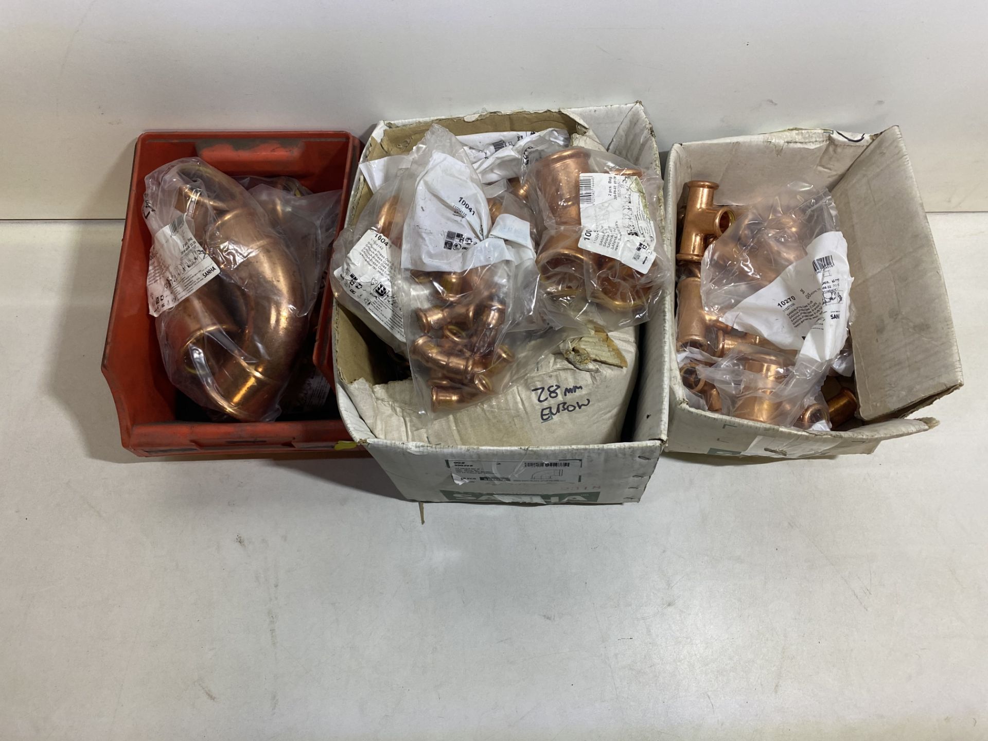 6 x Boxes Of Various Sanha Copper Pipe Fittings