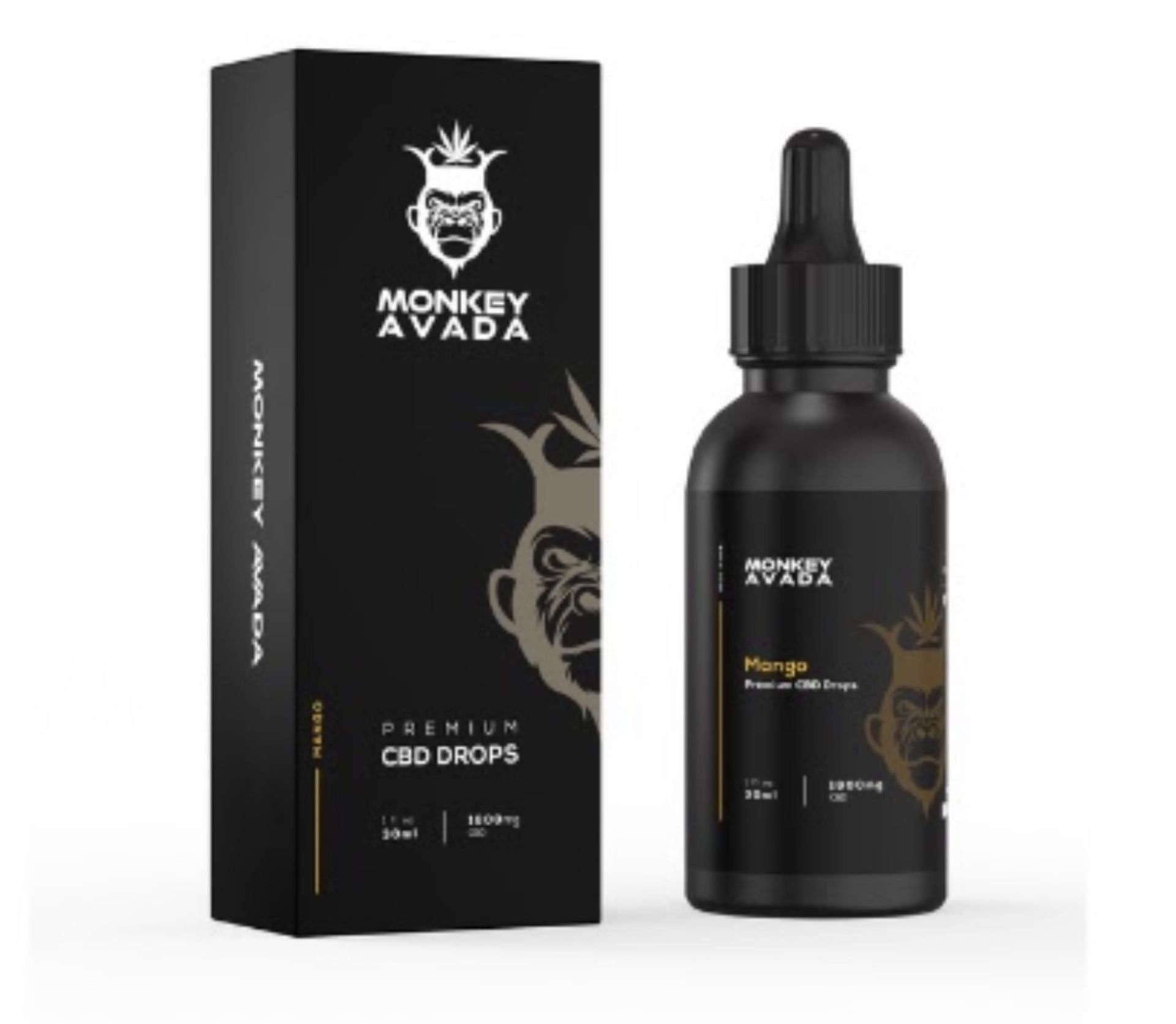 14 x Various Monkey Avada Premium 30ml Mango CBD Drops/Liquids | RRP £24.99 Each - Image 2 of 2