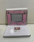 Baby Girl Photo Frame | Pink/Silver