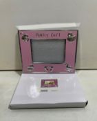 Baby Girl Photo Frame | Pink/Silver