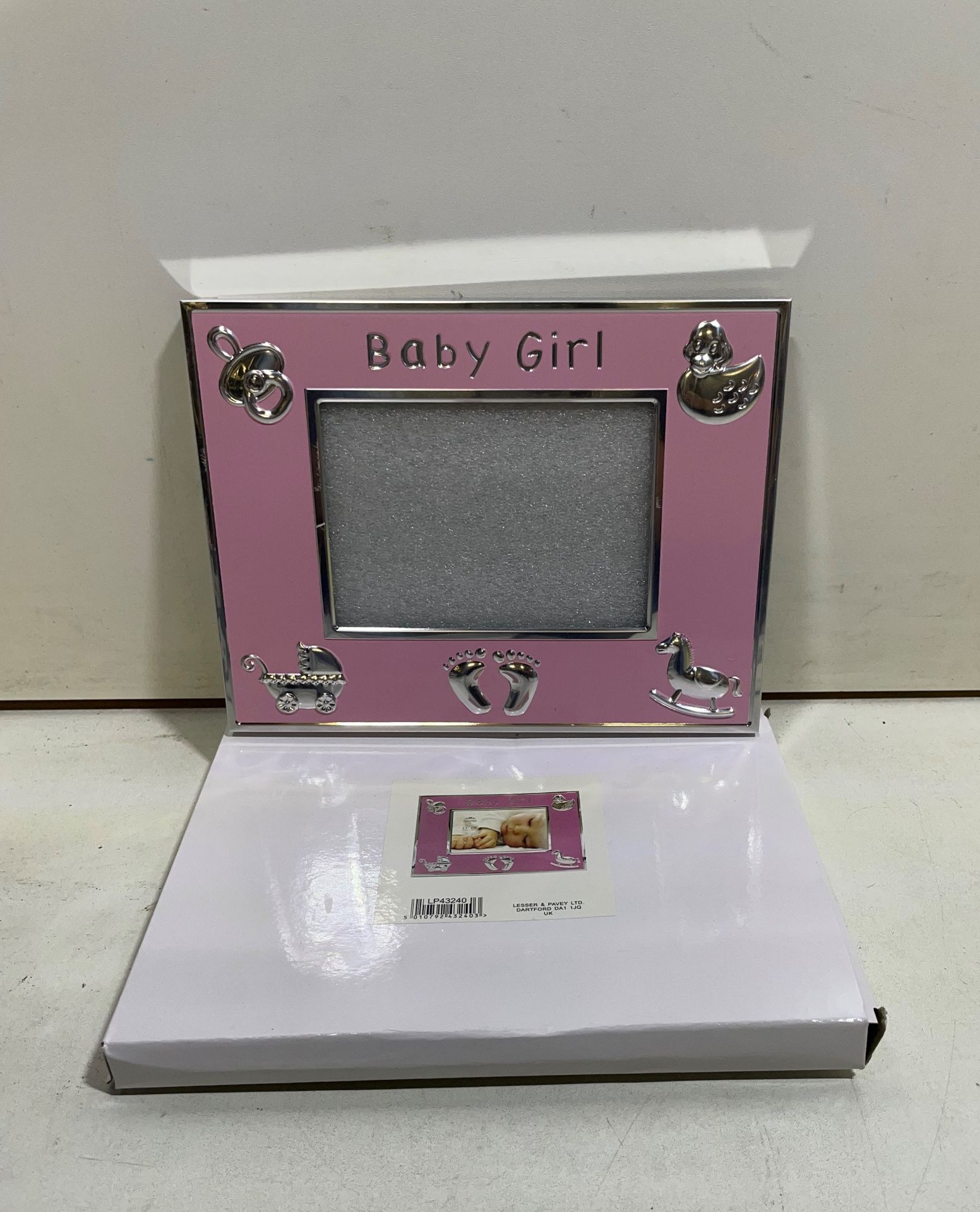 Baby Girl Photo Frame | Pink/Silver