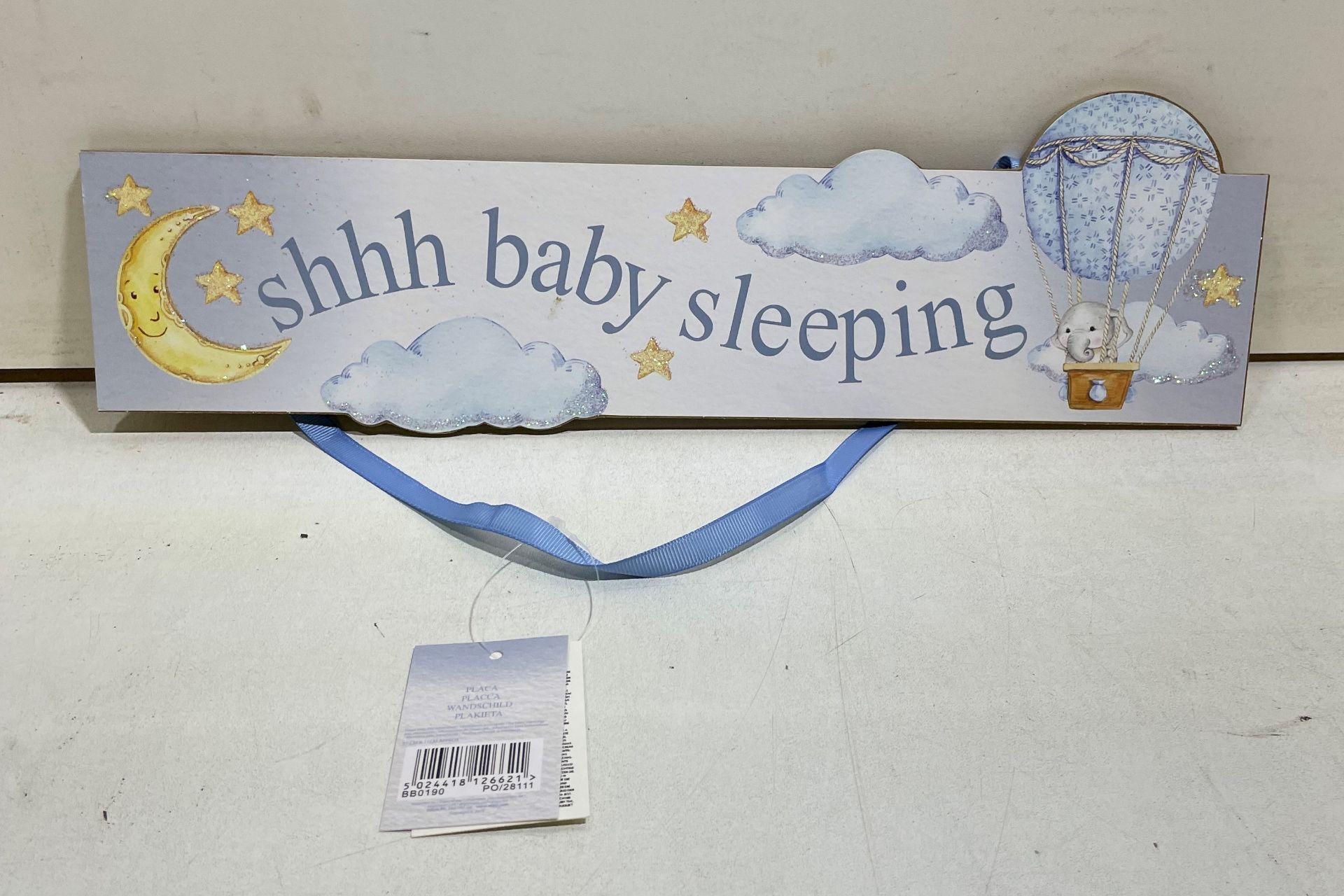 11 x Handing Door Sign | 'Shhh Baby Sleeping' | Blue