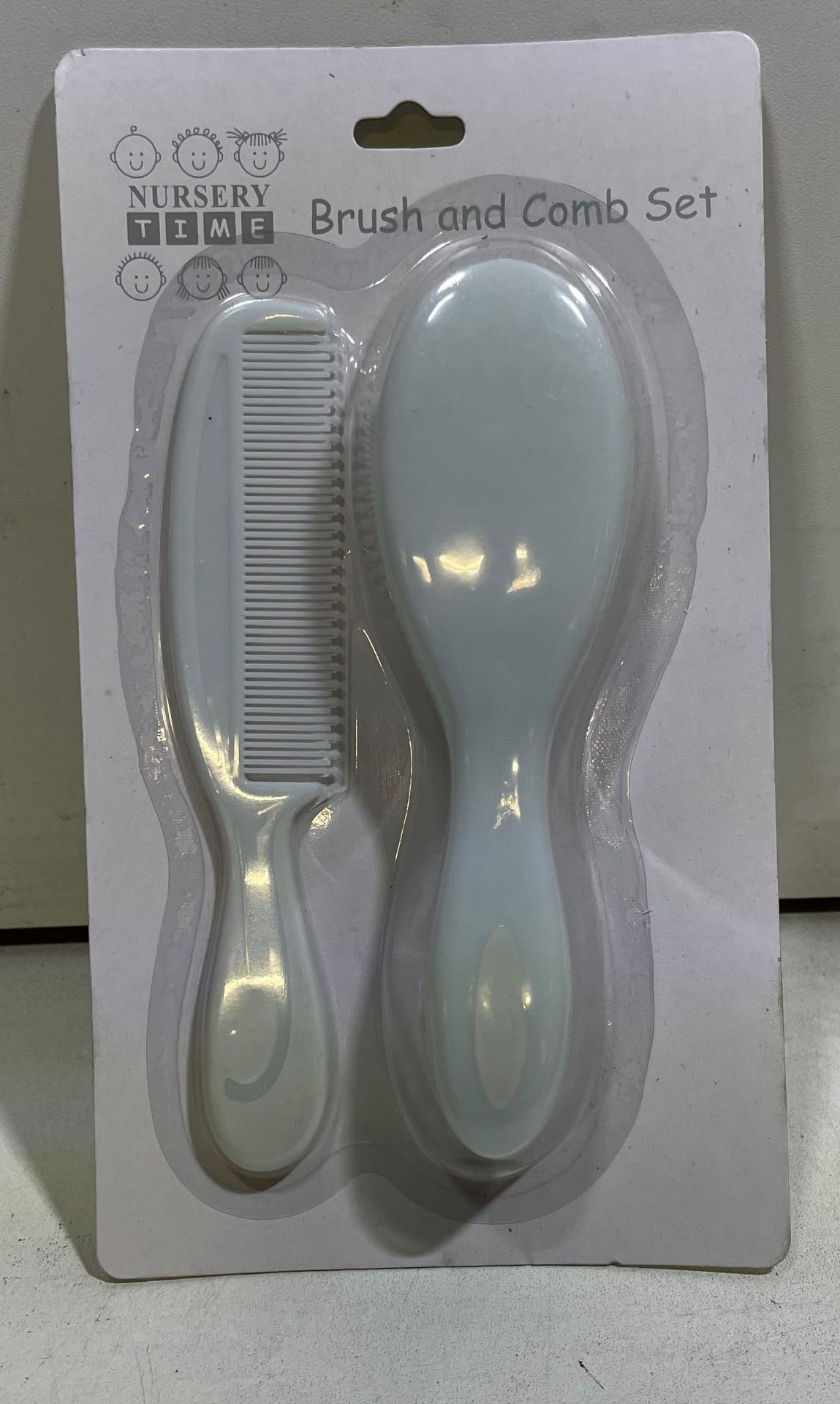 12 x Nursery Time Brush & Comb Sets | White