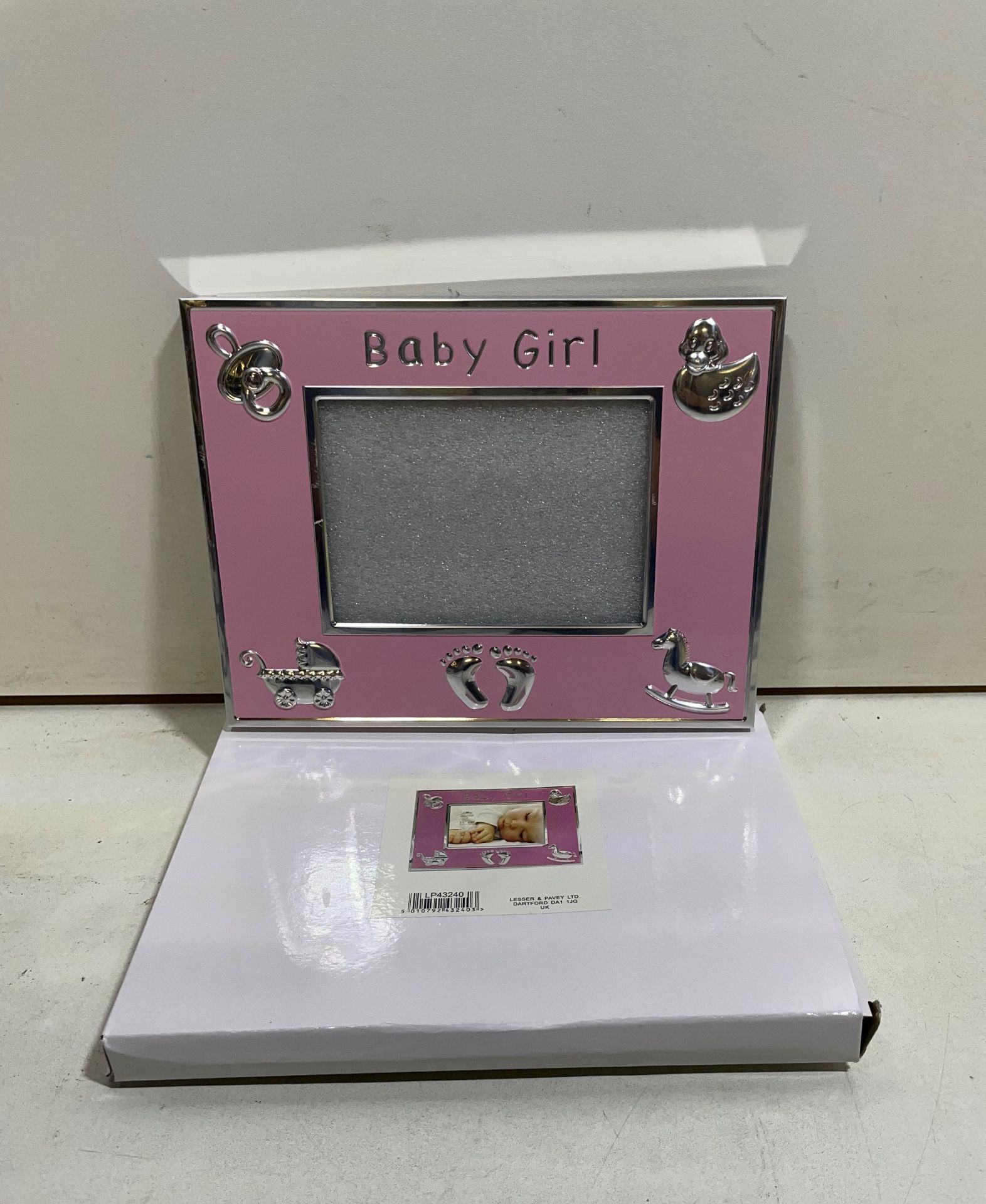 Baby Girl Photo Frame | Pink/Silver