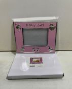 Baby Girl Photo Frame | Pink/Silver