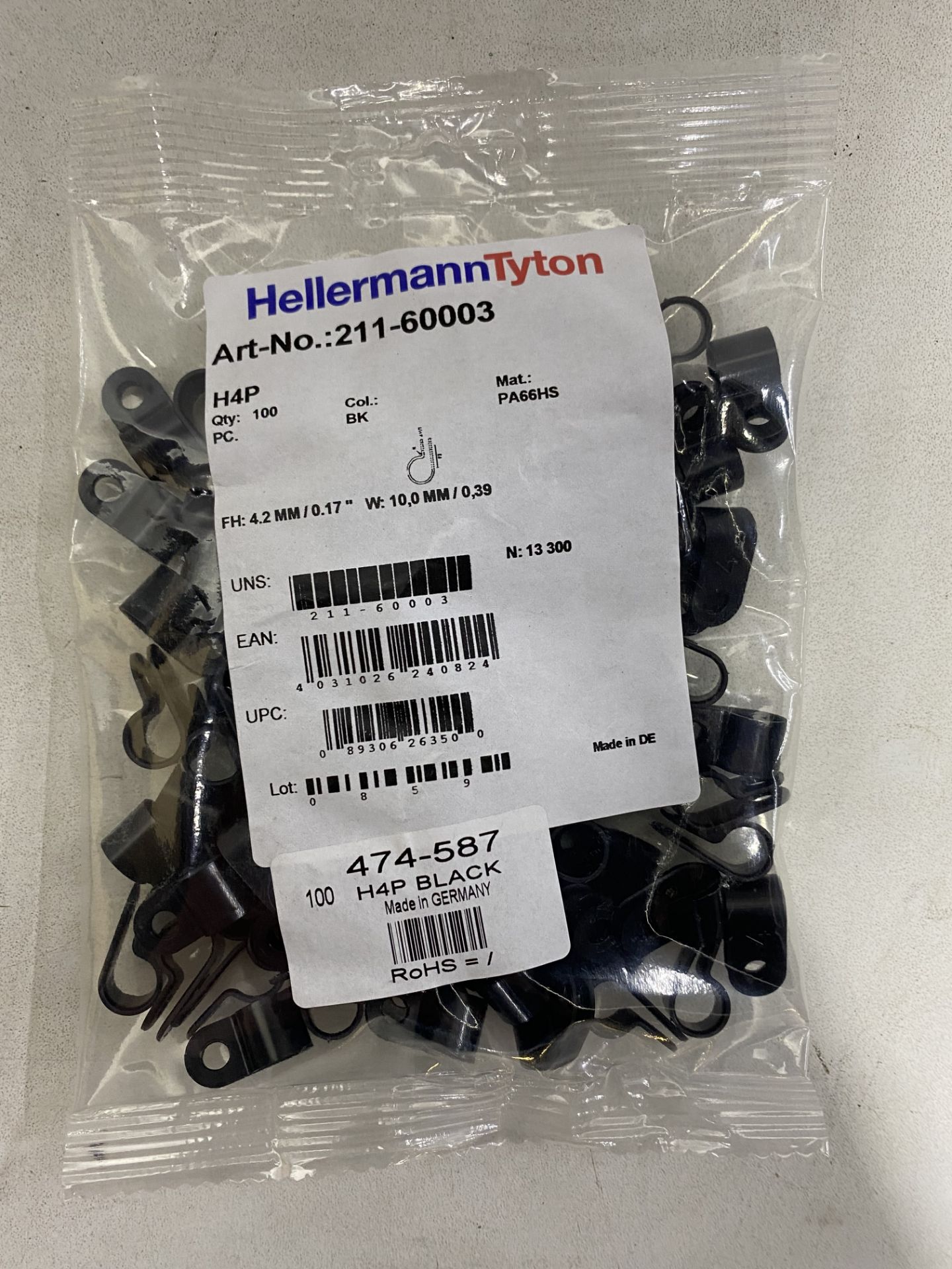 Approximately 10,000 x Hellermann Tyton 211-60003 Black Cable Clips/Clamps - Image 2 of 3