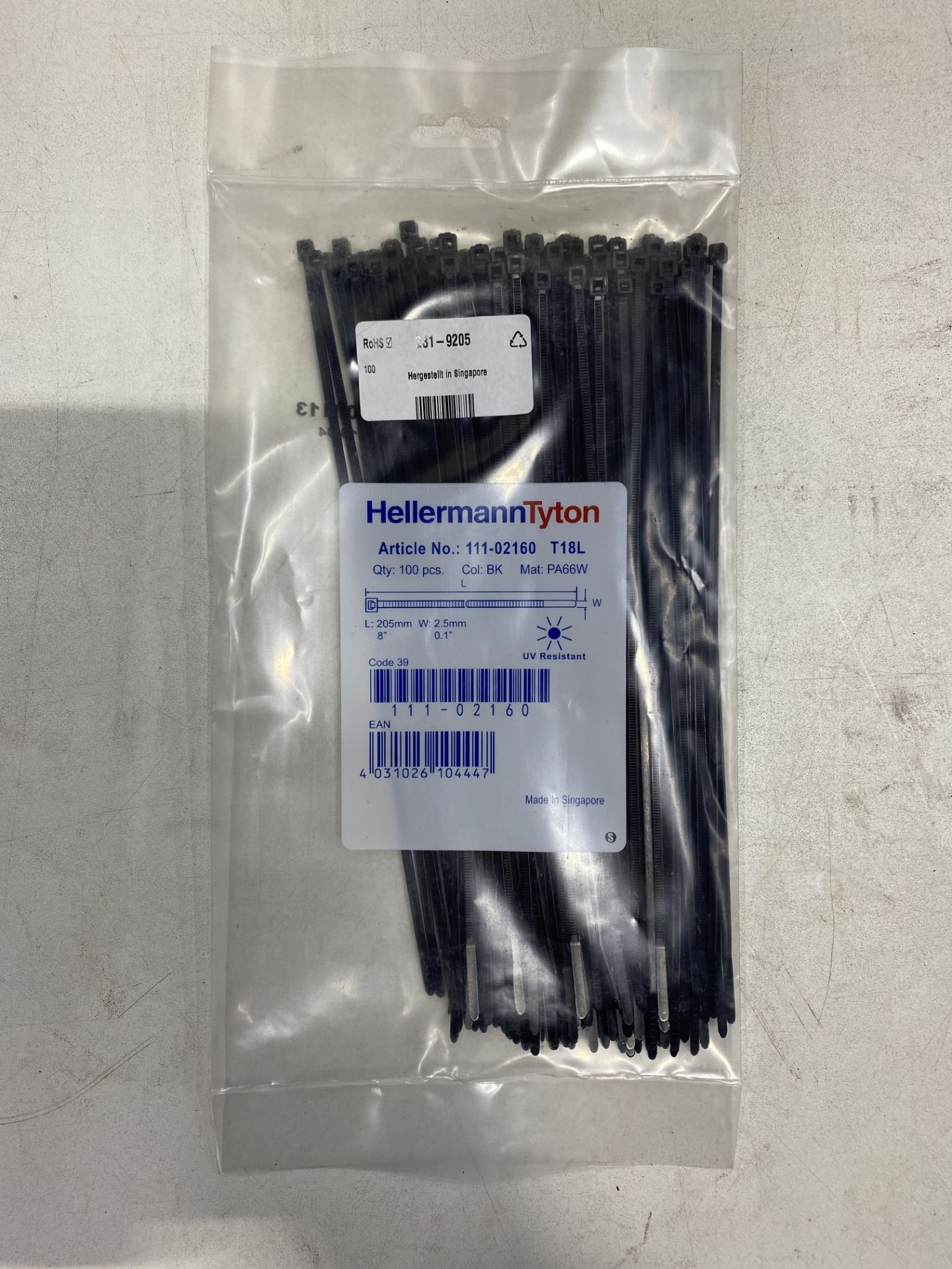 Box Containing Large Quantity of Hellermann Tyton 111-02160 205mm Black Cable Ties - Image 2 of 3