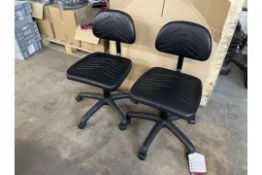 8 x Faux Leather Mobile Adjustable Chairs in Black