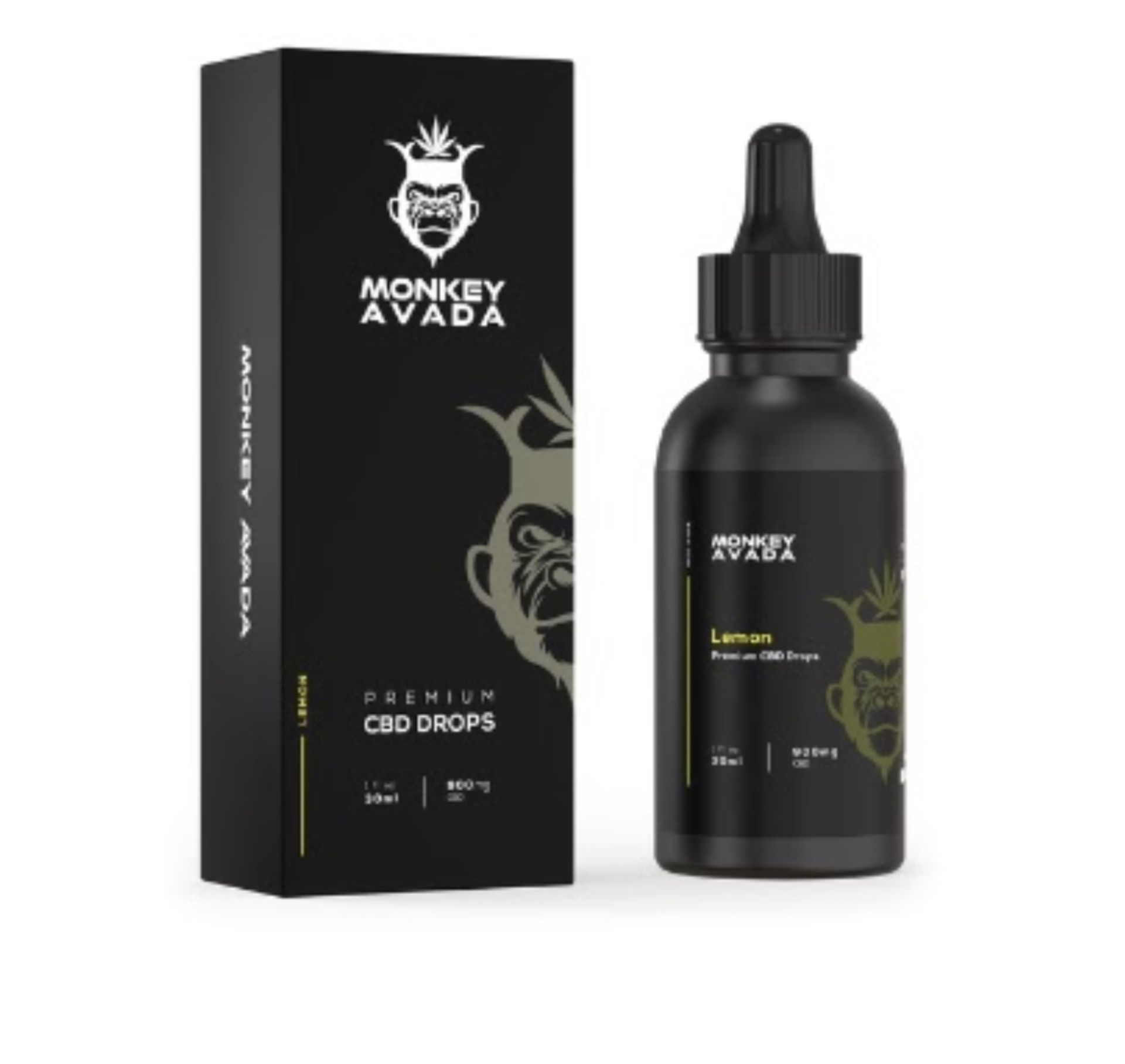 7 x Monkey Avada Premium 30ml 900mg Lemon CBD Drops/Liquids | RRP £24.99 Each