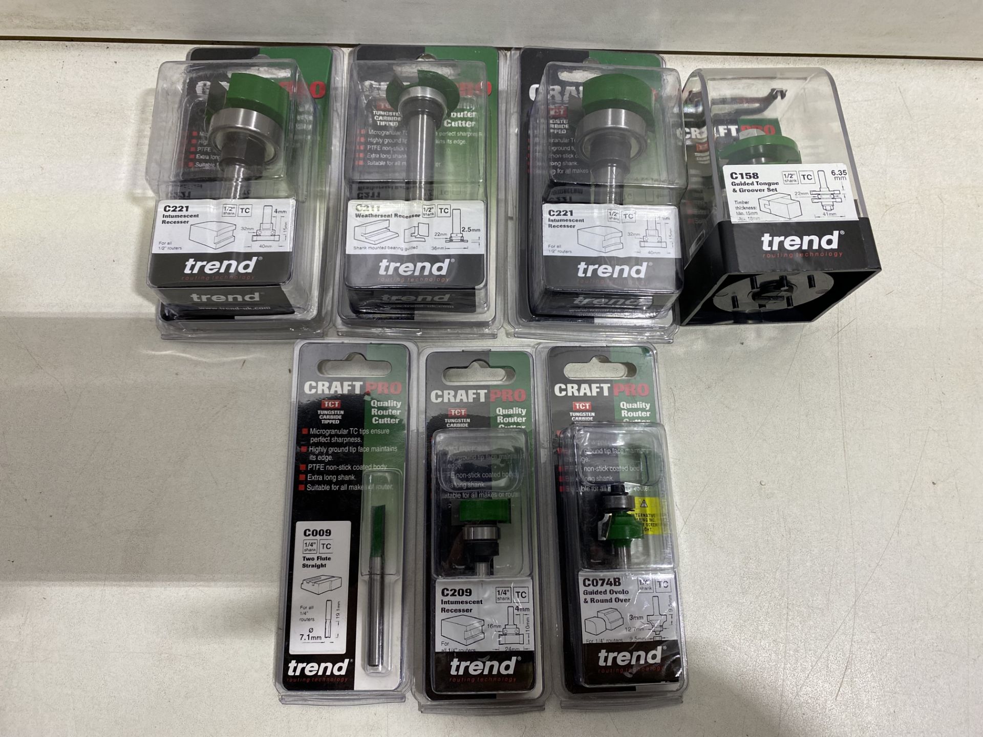 7 x Various Trend Bits & Tool Aaccessories