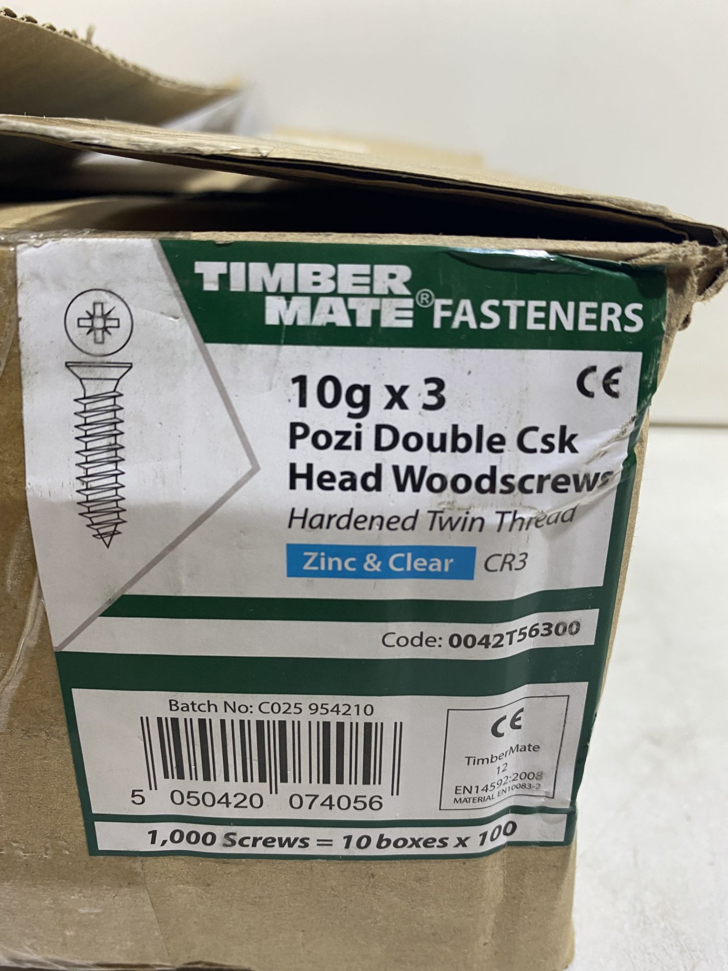 30 x Boxes Of Timber Mate 10g x 3 Pozi Double Csk Head Woodscrews, Zinc & Clear ( 100 pcs Per Box ) - Image 3 of 4