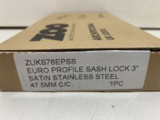 8 x Zoo Hardware - ZUKS76EPSS Euro Profile Sash Lock 3"