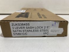 8 x Zoo Hardware - ZUKS364SS 3 Lever Sash Lock 2.5"