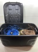 7 x Various Single Core Cable in Black Wheeled Storage Box