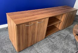 Wooden Sideboard w/3 Sections & 2 Lockable Cupboards | Overall 240x53x72cm