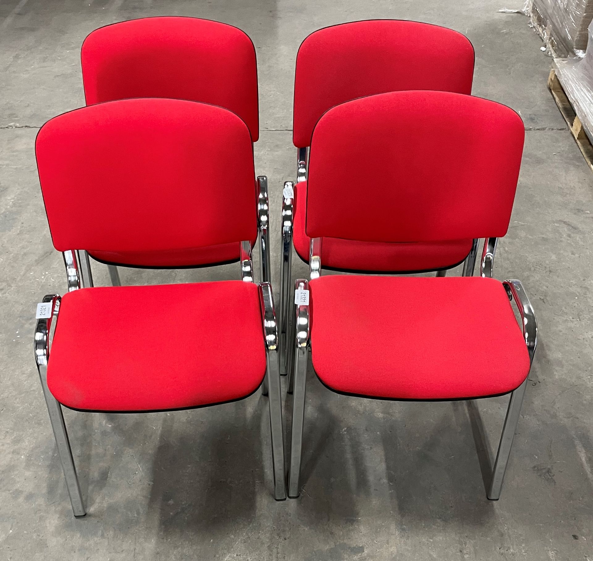 4 x Meeting Room Chairs w/Polished Chrome Legs