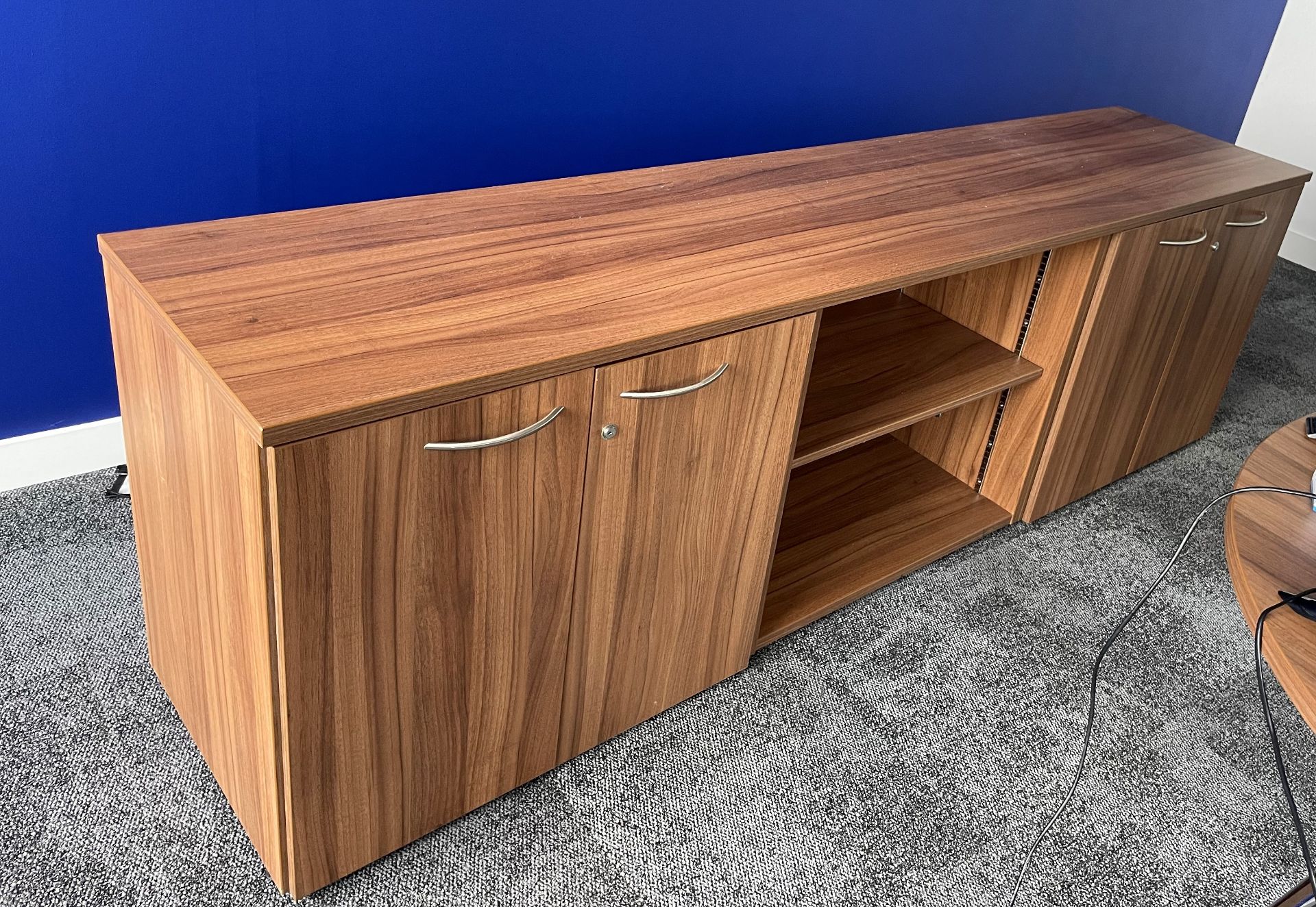 Wooden Sideboard w/3 Sections & 2 Lockable Cupboards | Overall 240x53x72cm