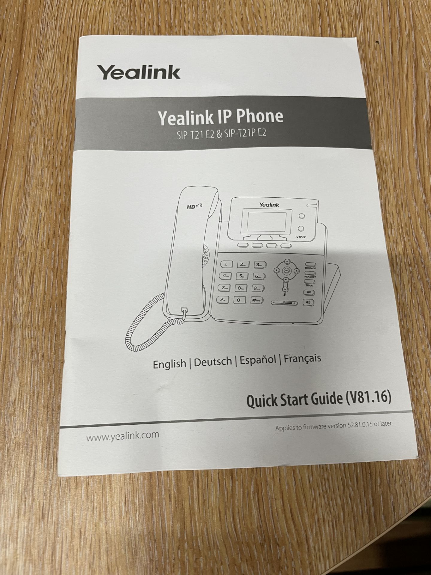 5 x Yealink IP Desk Phones | T21PE2 - Image 4 of 4