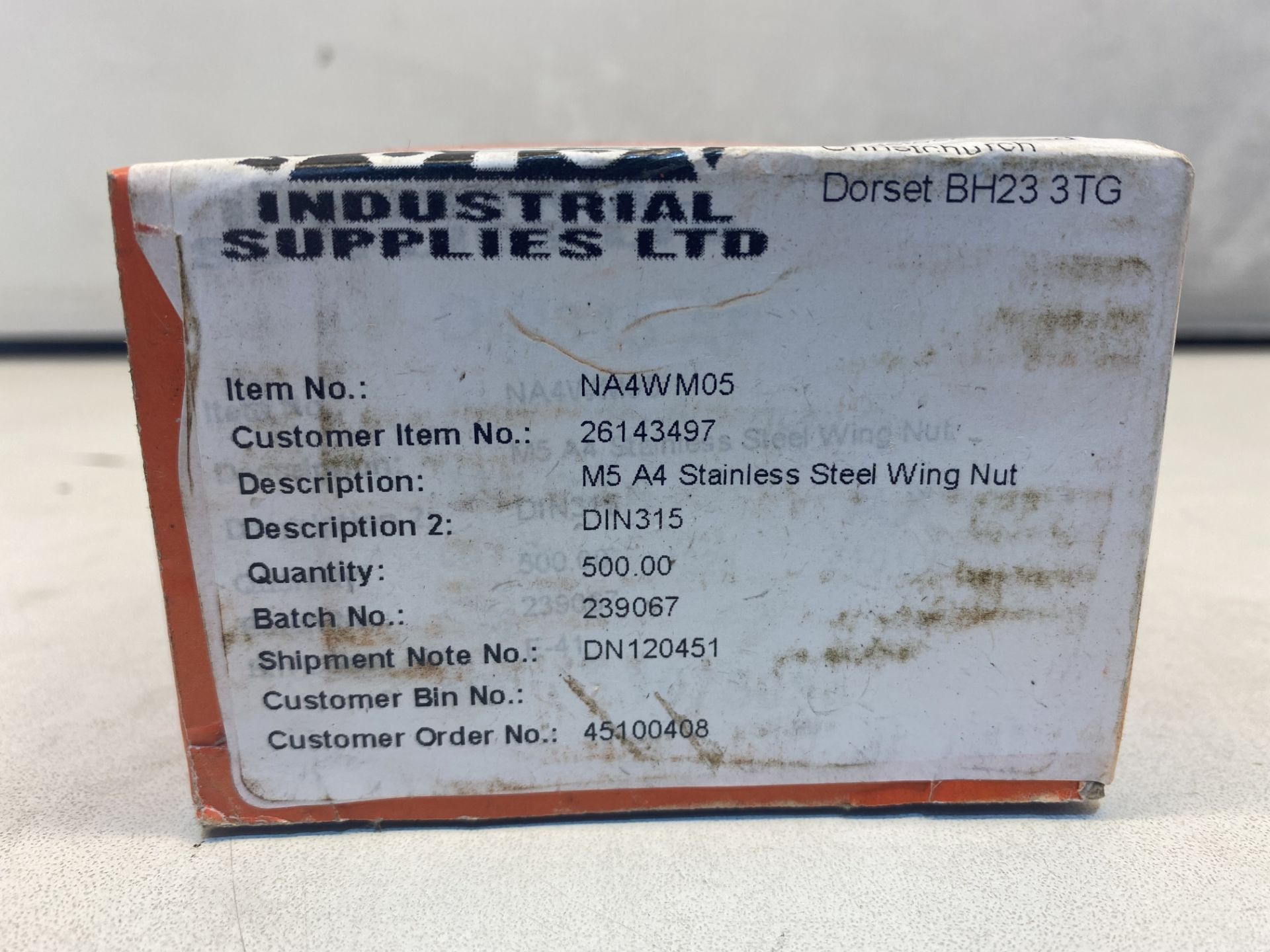 10 x Boxes Of Woodstock Industrial Supplies M5 A4 Stainless Steel Wing Nuts ( 500 Per Box ) - Image 3 of 3