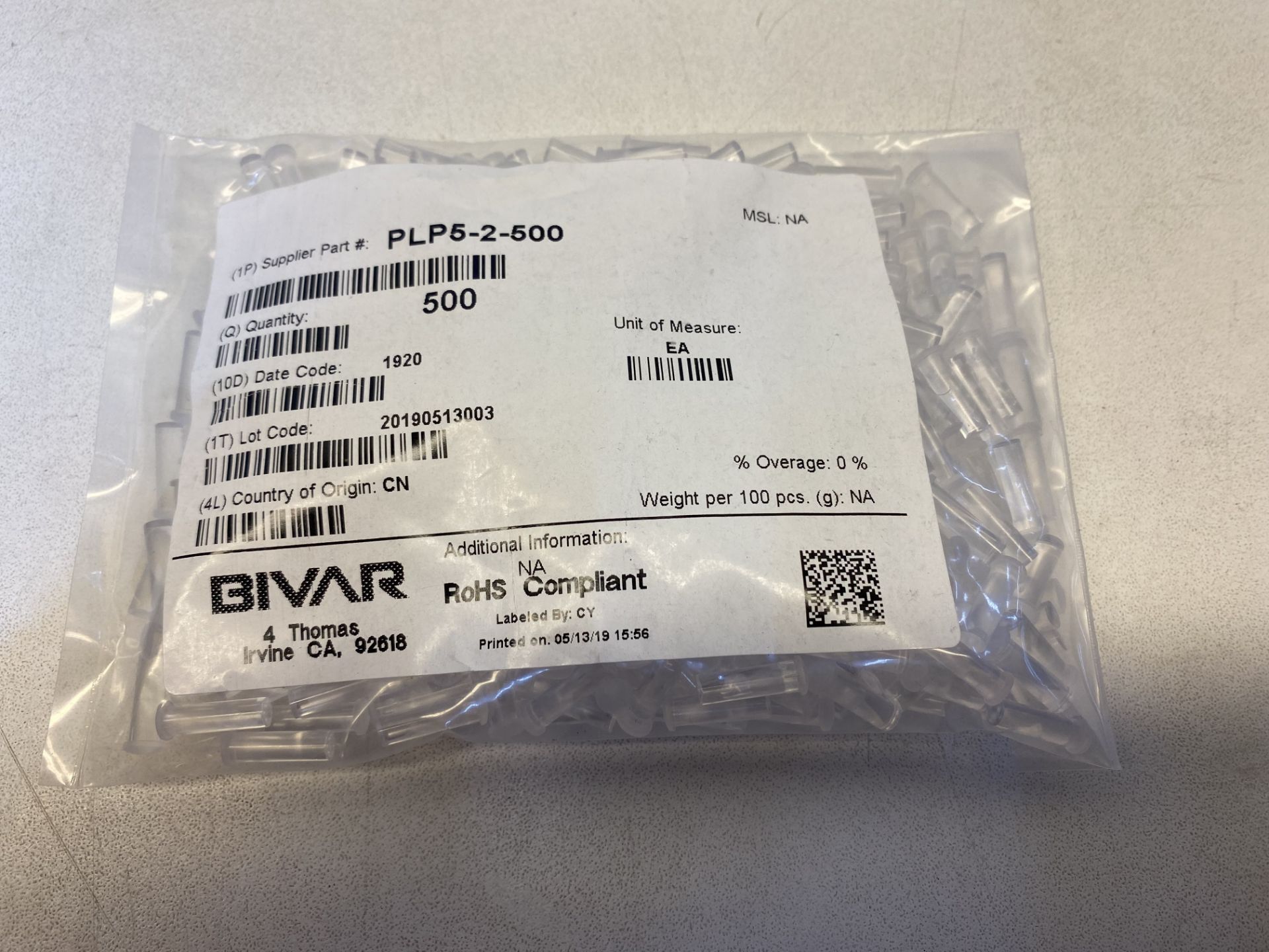 Approximately 10000 x Bivar PLP5-2-500 LED Front Light Pipes, 5mm Round Lens - Image 2 of 2