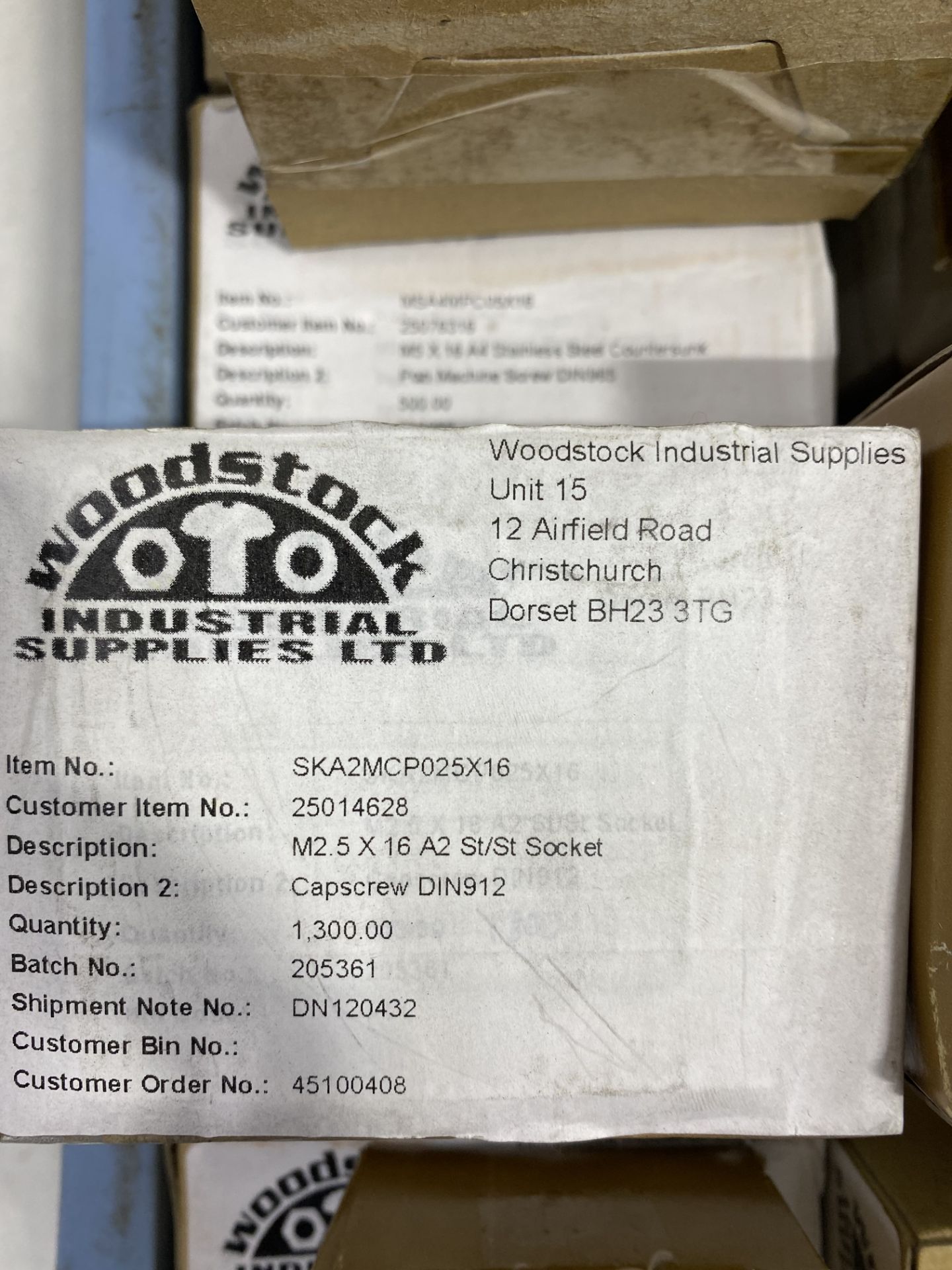 Quantity of WoodStock Industrial Supplies Nuts, Washers, Screws, Buttons etc - Image 2 of 4