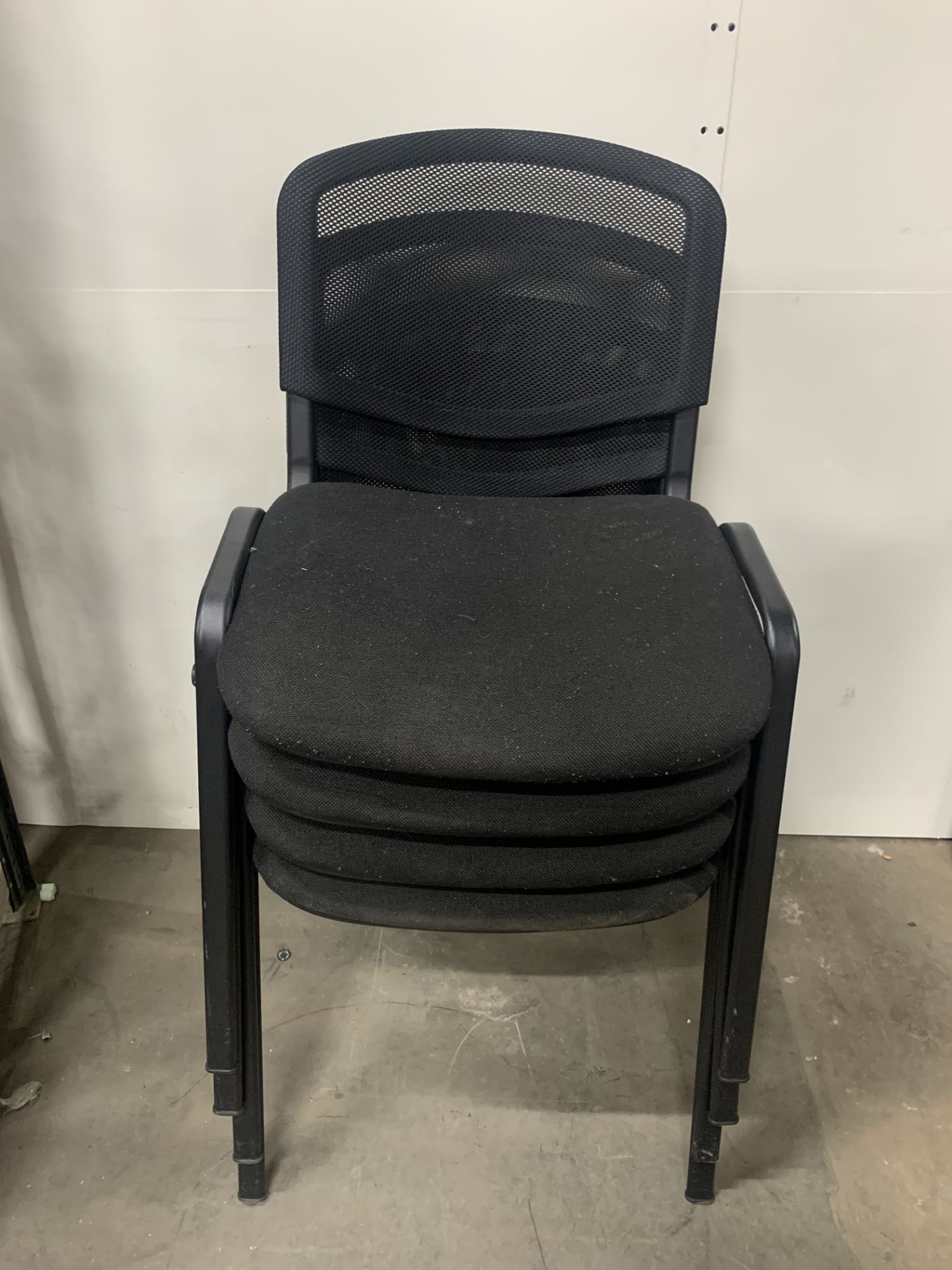 4 x Black Fabric Office Chairs