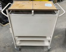 Metal Mobile Trolley w/2 Shelves