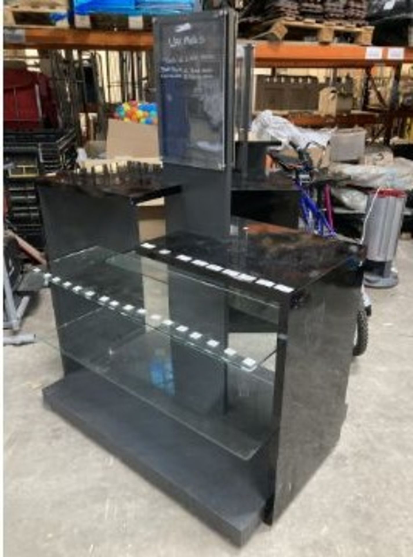 Black Display Stand W/ Glass Shelves - Image 2 of 5